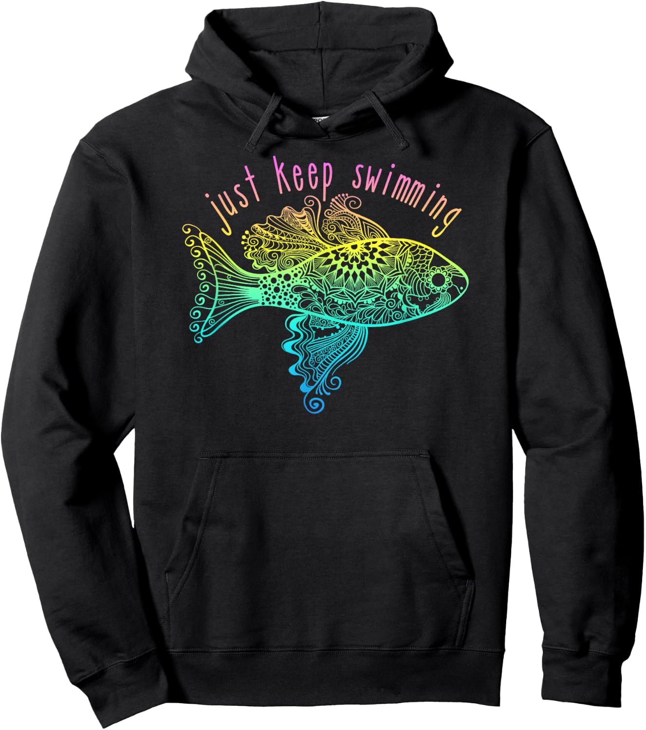 Pretty Fish Just Keep Swimming Hoodie - Hoodie | Black