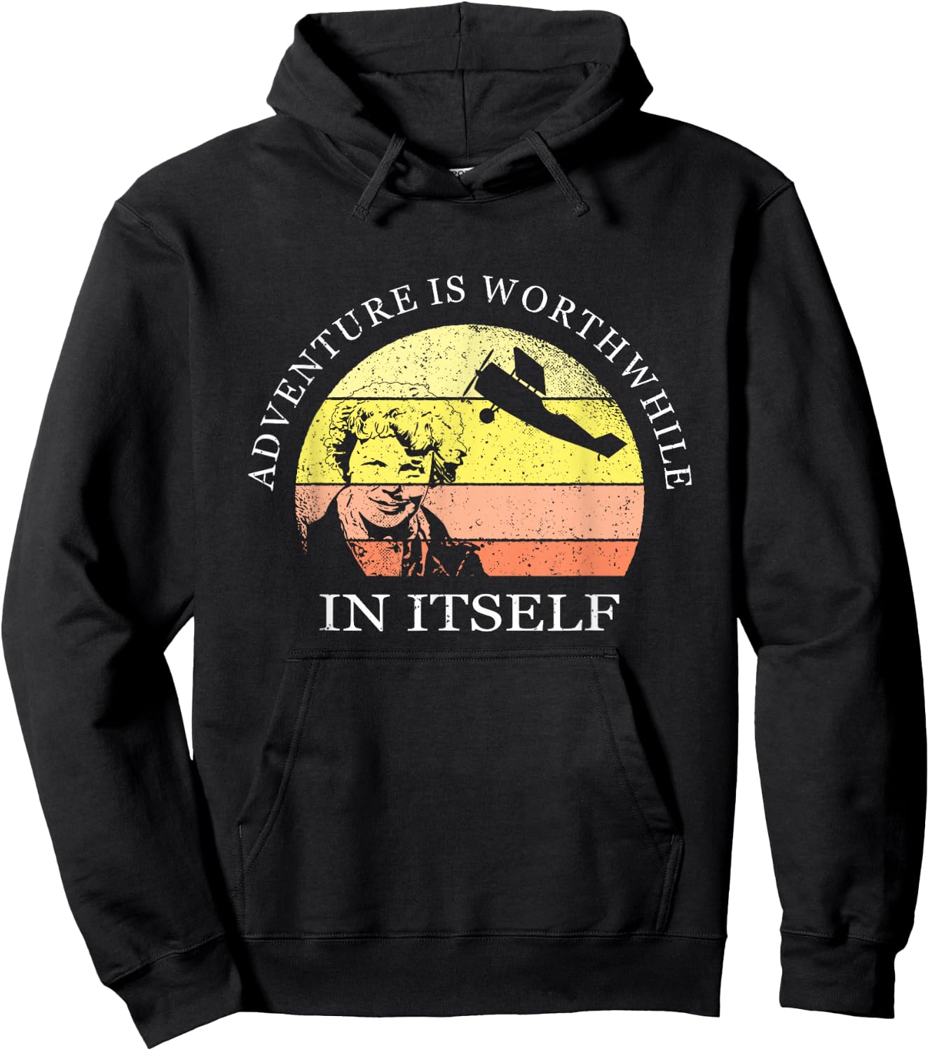 Adventure is Worthwhile in Itself Earhart Day Hoodie - Hoodie | Black