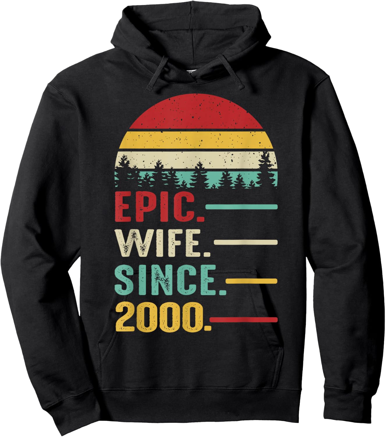 25th Wedding Anniversary Epic Wife Since 2000 Hoodie - Hoodie | Black