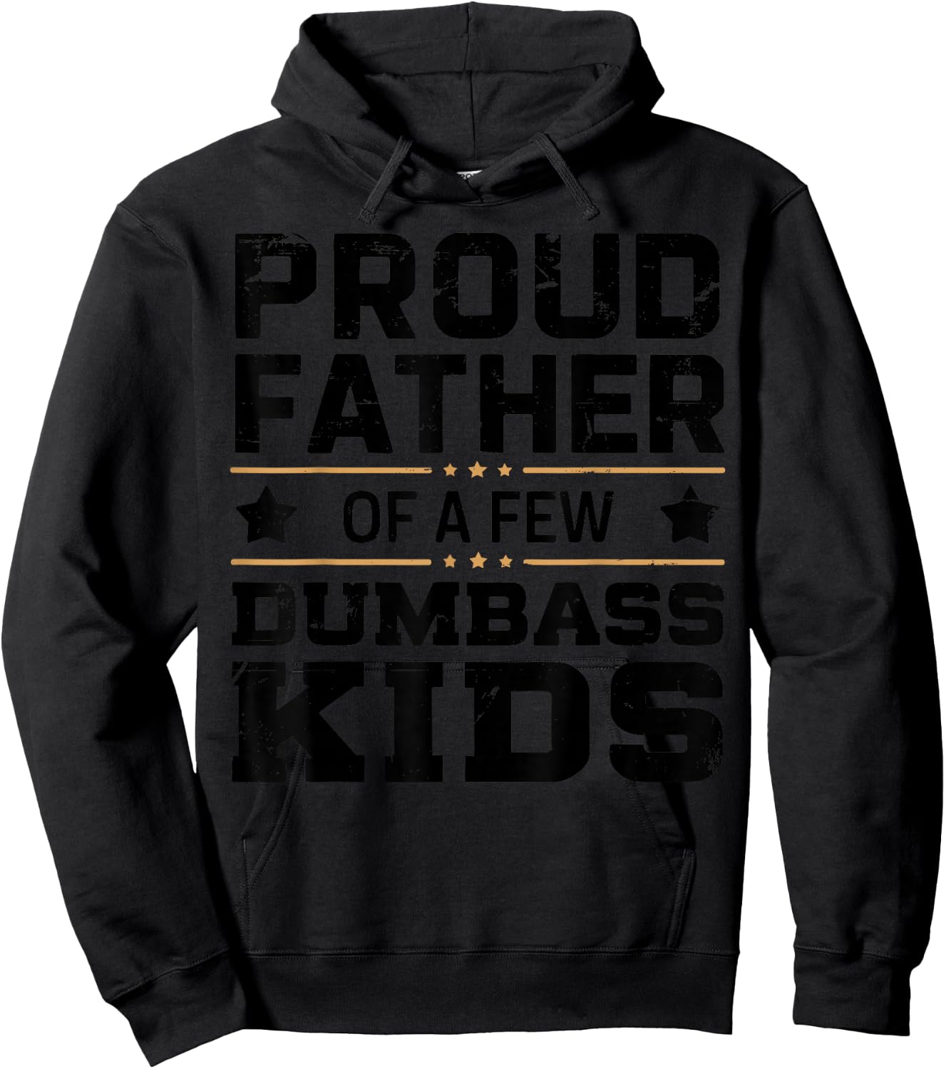 Proud Father Of A Few Dumbass Kids Funny Fathers Day Hoodie - Hoodie | Black