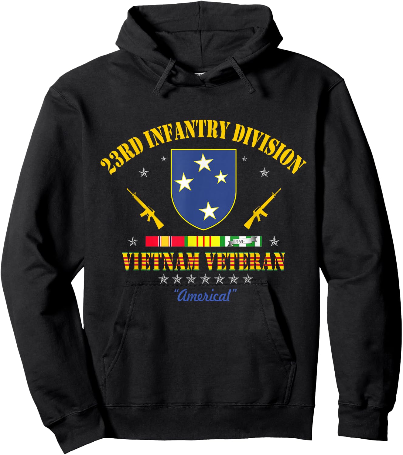 US Army 23rd Infantry Division Vietnam Veteran Gift Hoodie - Hoodie | Black