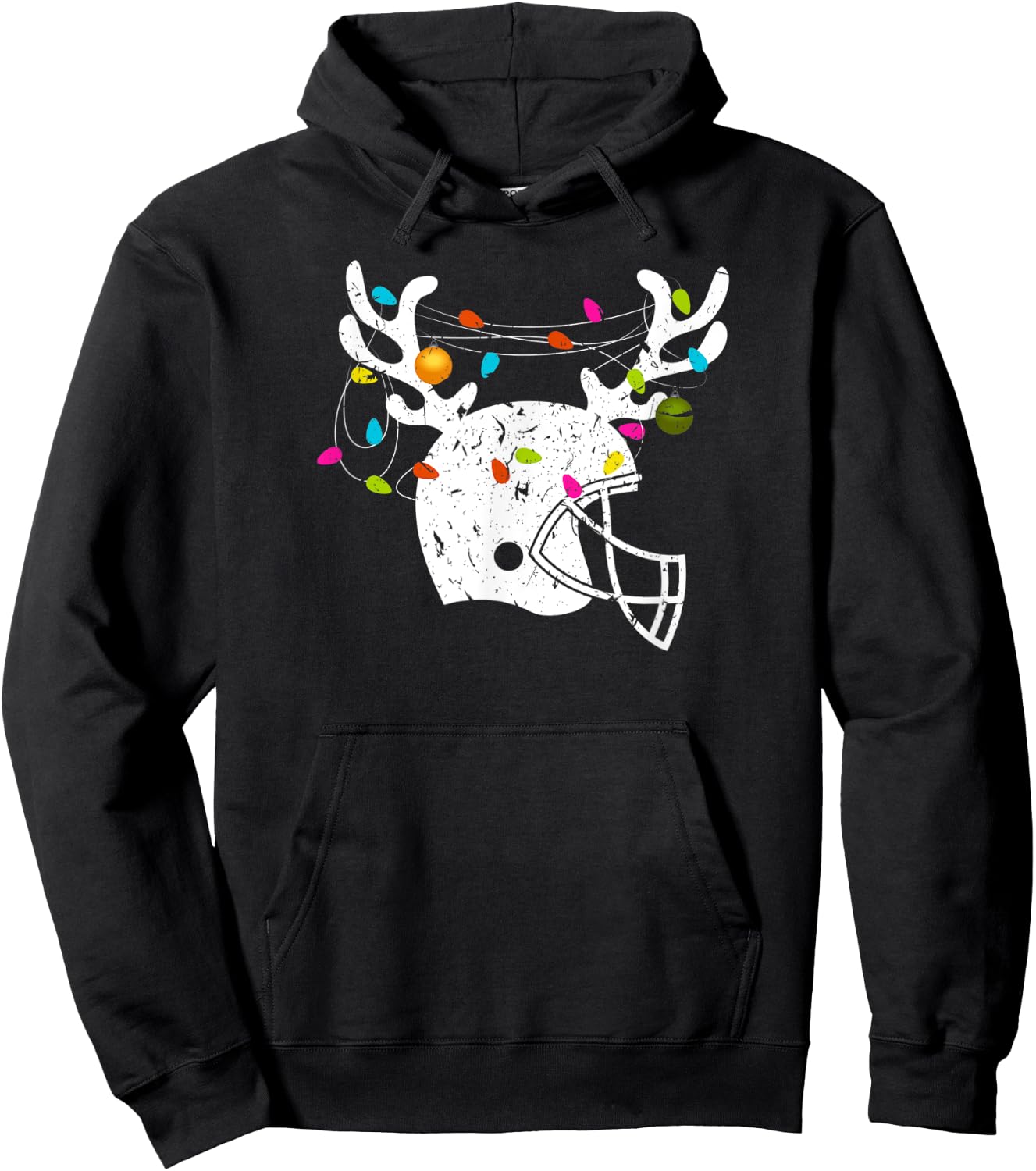 Christmas Football Helmet Men Boys Xmas Hoodie - Hoodie | Black