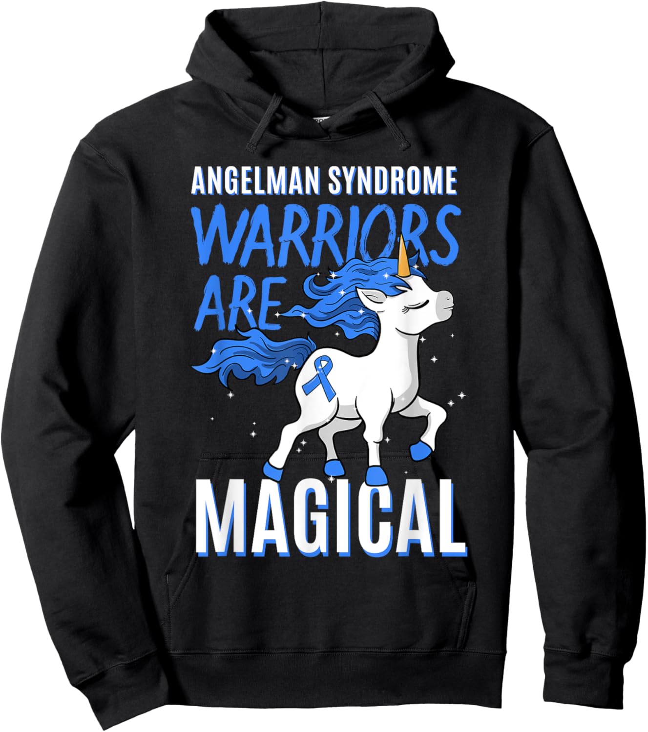 Angelman Syndrome Warrior Happy Puppet Unicorn Lover Gift Hoodie - Hoodie | Black