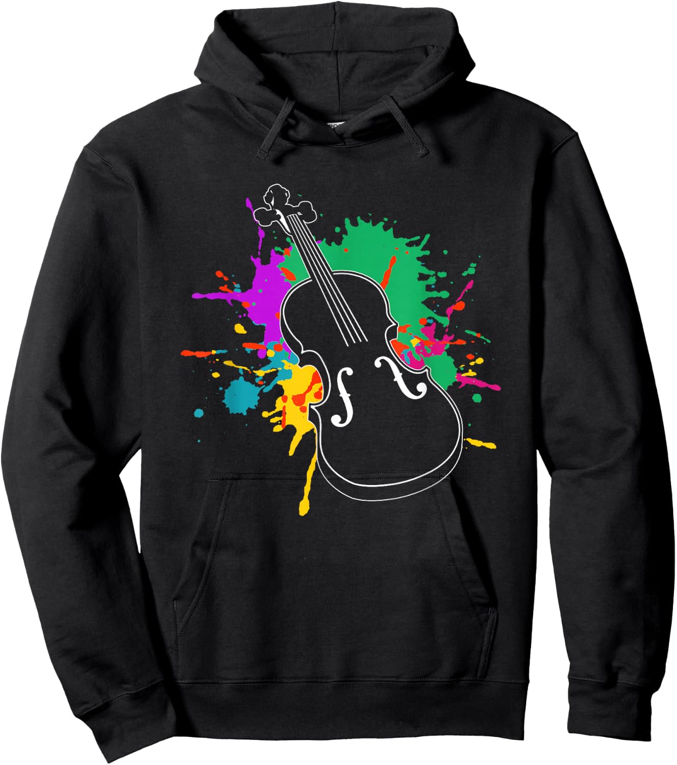 Colorful Violin Player Violinist Fiddle Instrument Musician Hoodie - Hoodie | Black