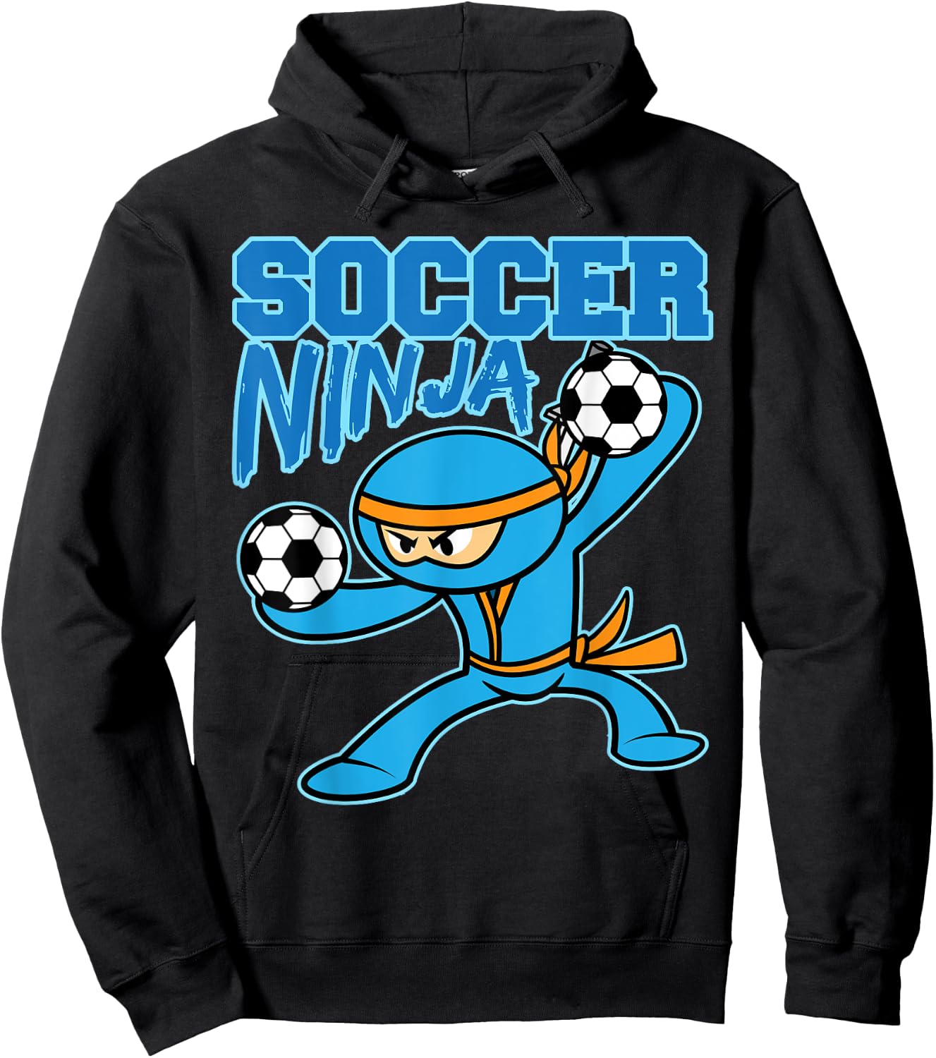 Soccer Ninja Player Cute Football Lovers Funny Gift Hoodie - Hoodie | Black