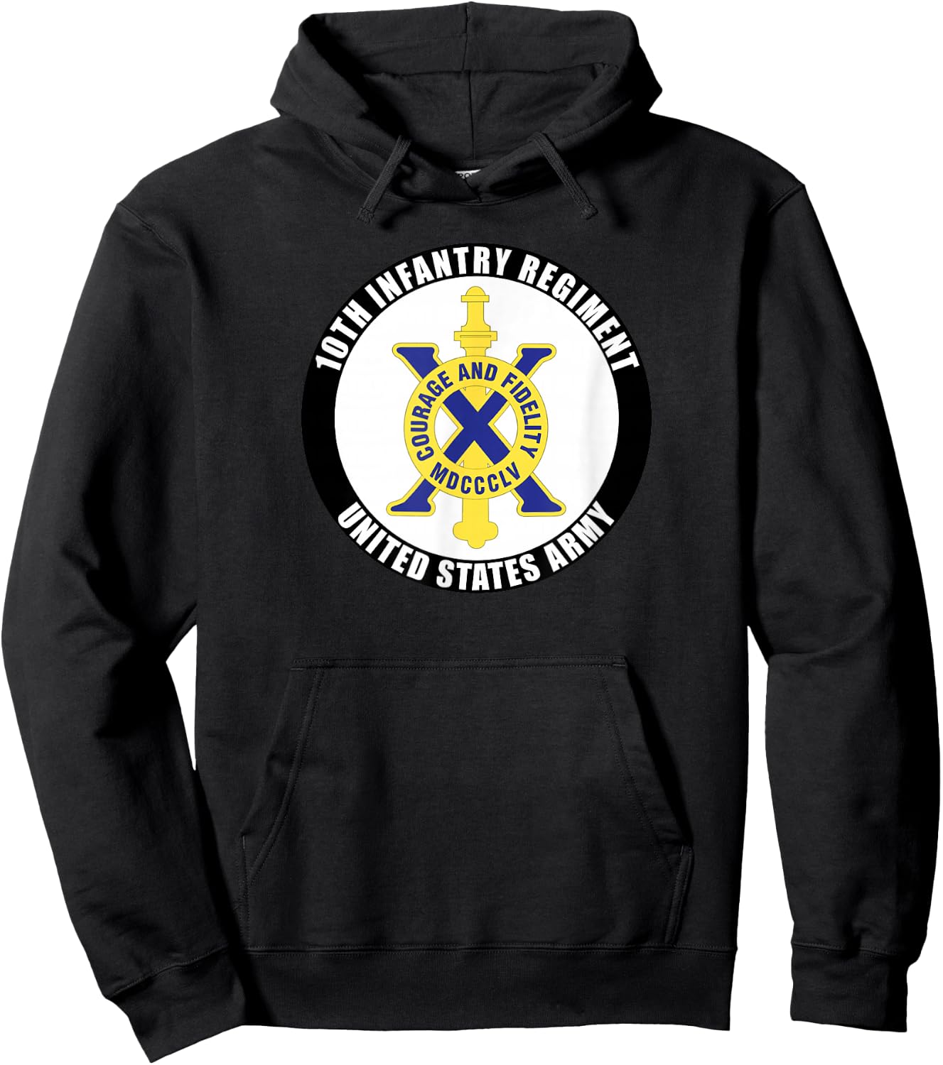 10th Infantry Regiment United States Army Veteran Military Hoodie - Hoodie | Black