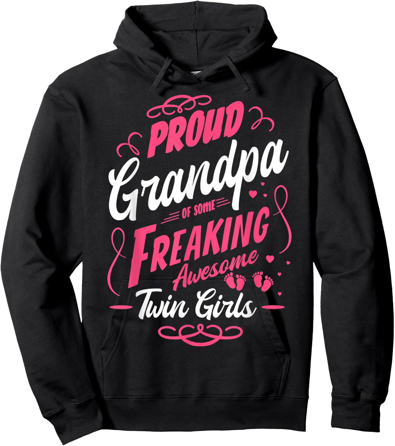 Proud Grandpa of Some Awesome Twin Girls Twins Grandfather Hoodie - Hoodie | Black