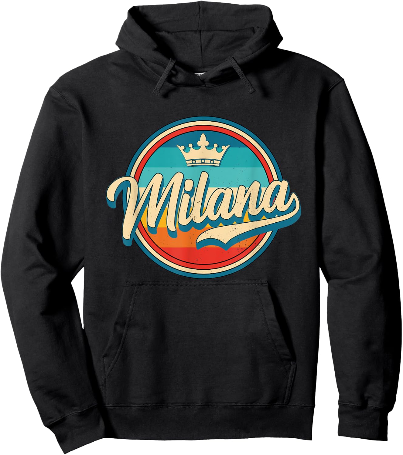 Milana retro name funny vintage first name Milana Hoodie - Hoodie | Black