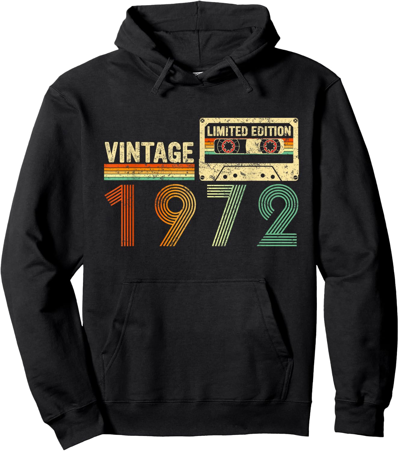 50 Year Old Gifts Vintage 1972 50th Birthday Cassette Tape Hoodie - Hoodie | Black