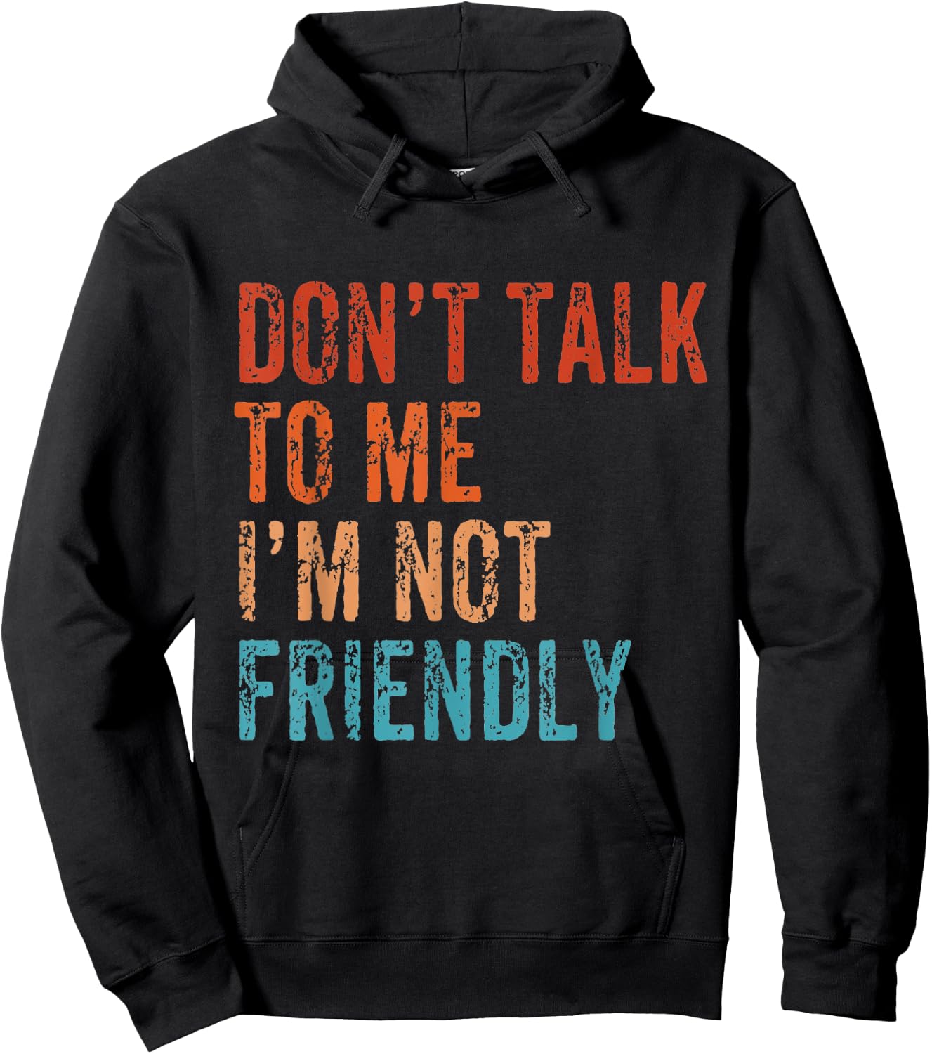 Don't Talk To Me I'M Not Friendly Funny Sarcastic Vintage Hoodie - Hoodie | Black