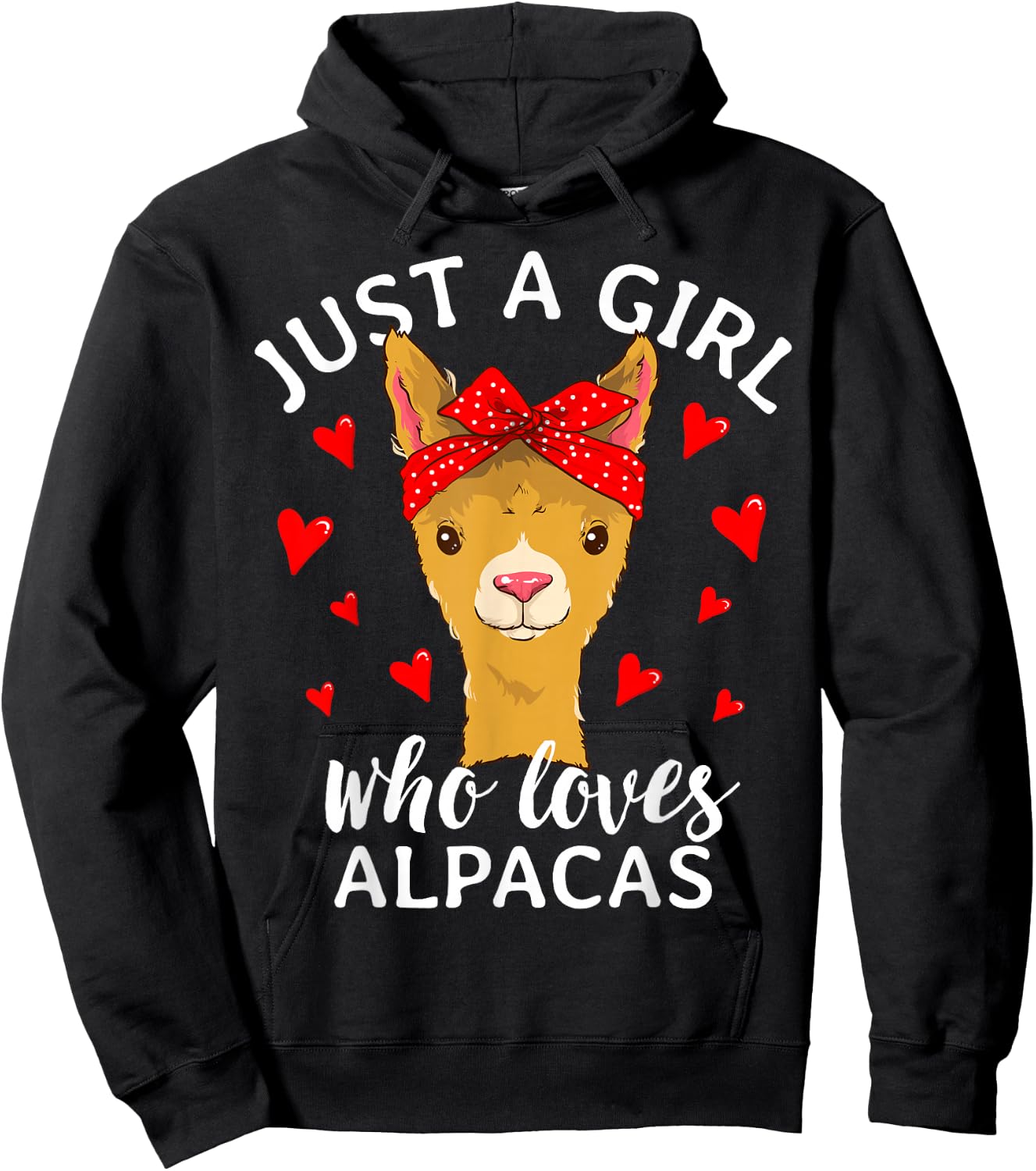 Just A Girl Who Loves Alpacas Llama Lover Hoodie - Hoodie | Black