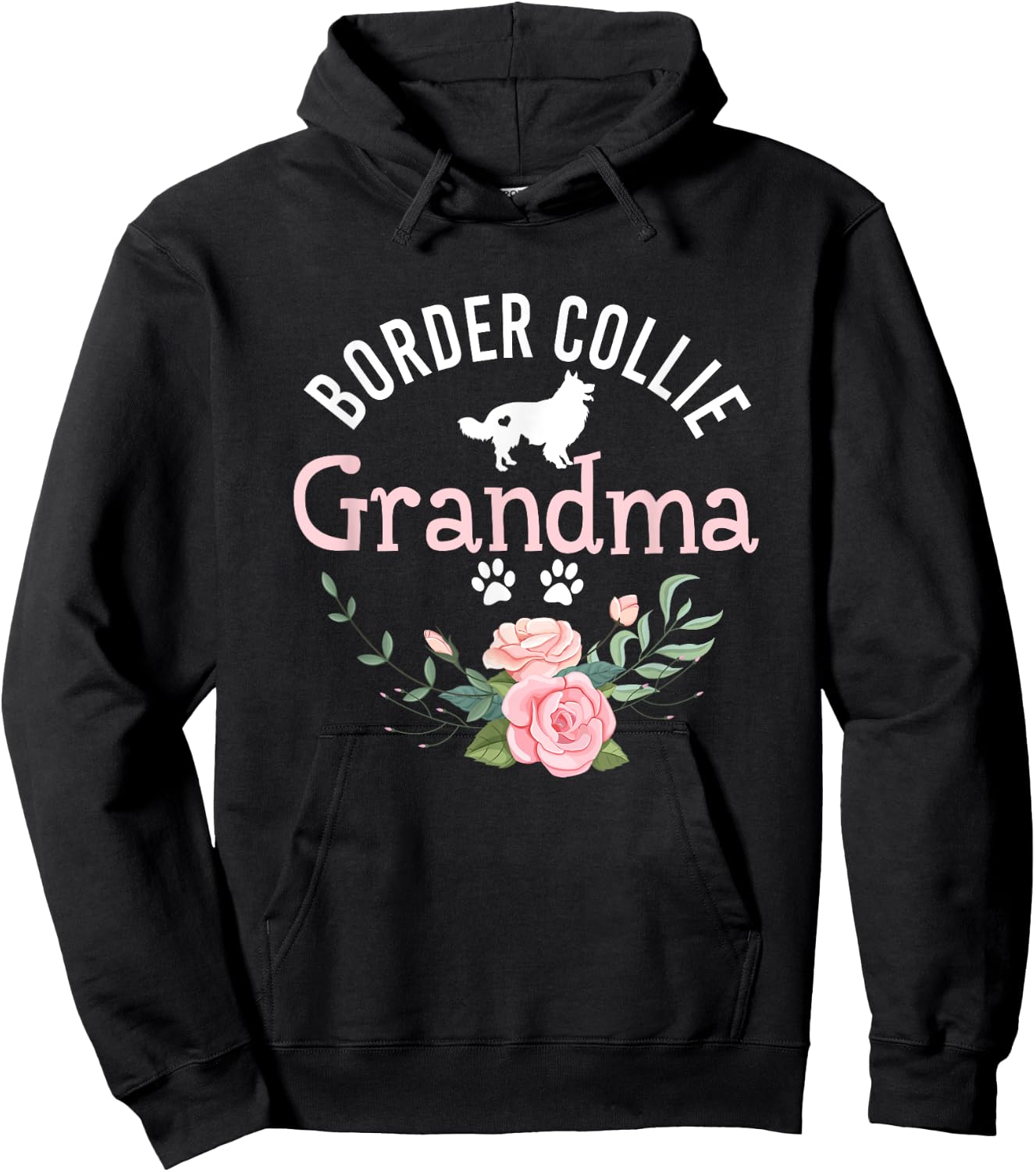 Border Collie Grandma Gifts Cute Dog Lover Christmas Hoodie - Hoodie | Black