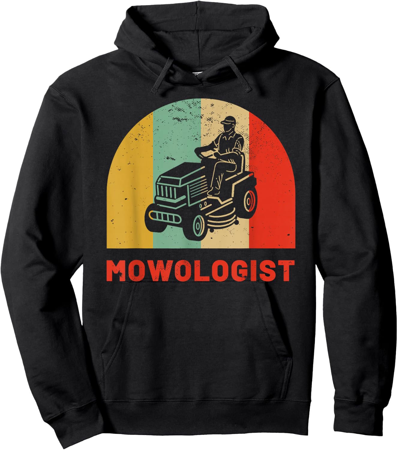 Funny Lawn Mower Vintage Mowologist Yard Work Lawn Trak Hoodie - Hoodie | Black