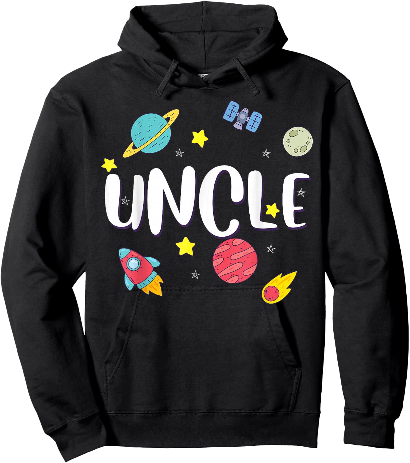 Uncle Outer Space Galaxy Birthday Hoodie - Hoodie | Black