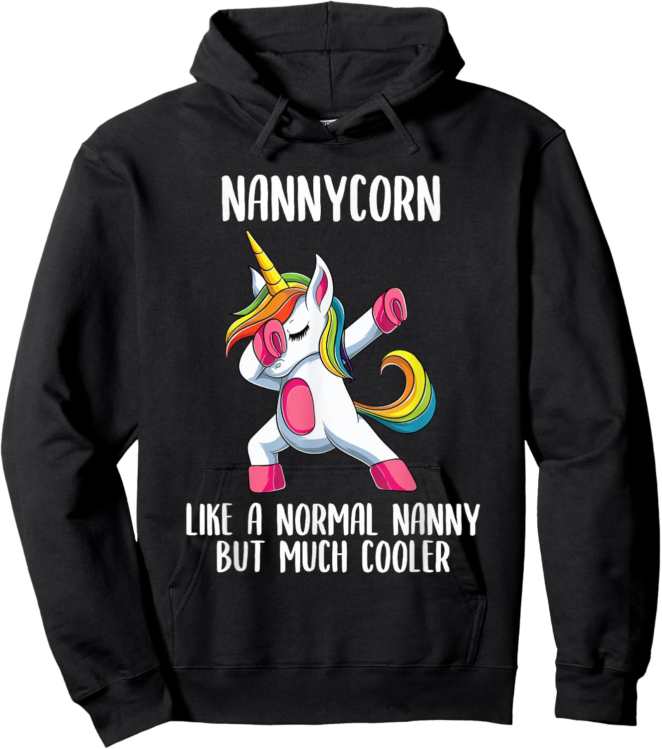 Unicorn Nanny Girl Birthday Party Apparel, Italian NannyCorn Hoodie - Hoodie | Black