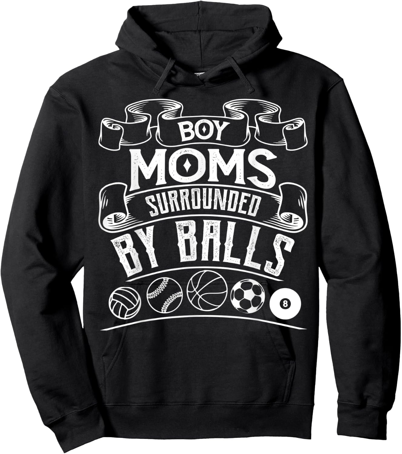 Funny And Sarcastic Boy Mom Surrounded by Balls Standard Hoodie - Hoodie | Black