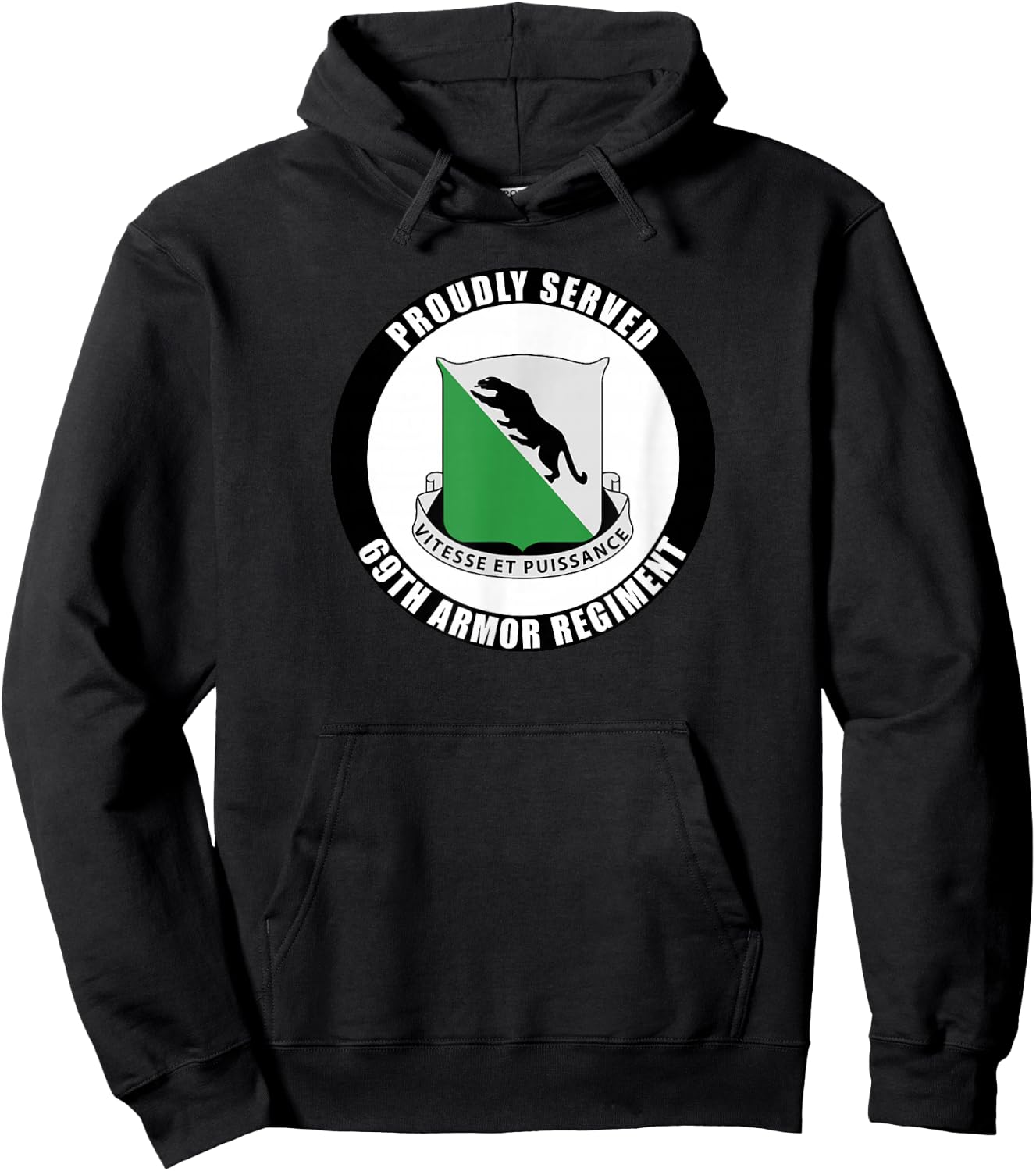 Proudly Served 69th Armor Regiment Military Army Veteran Hoodie - Hoodie | Black
