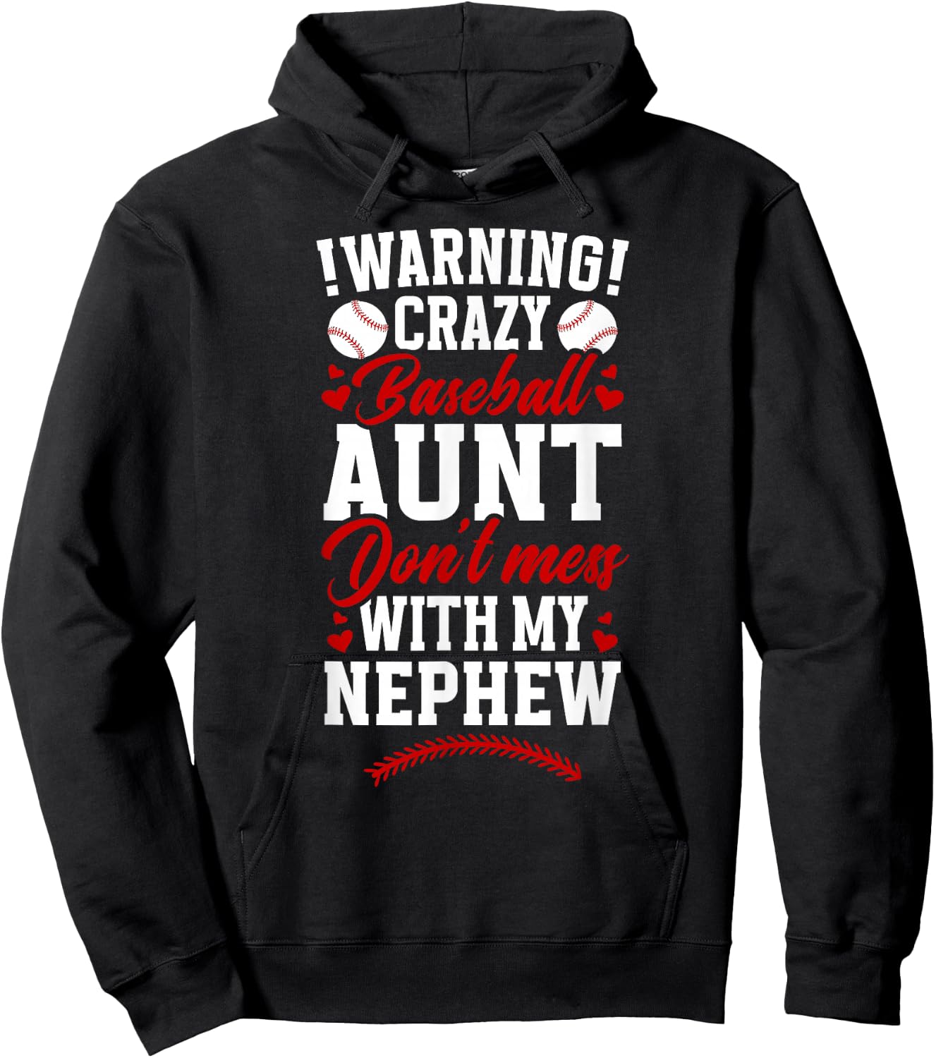 Crazy Baseball Aunt Of A Baseball Player Auntie Hoodie - Hoodie | Black