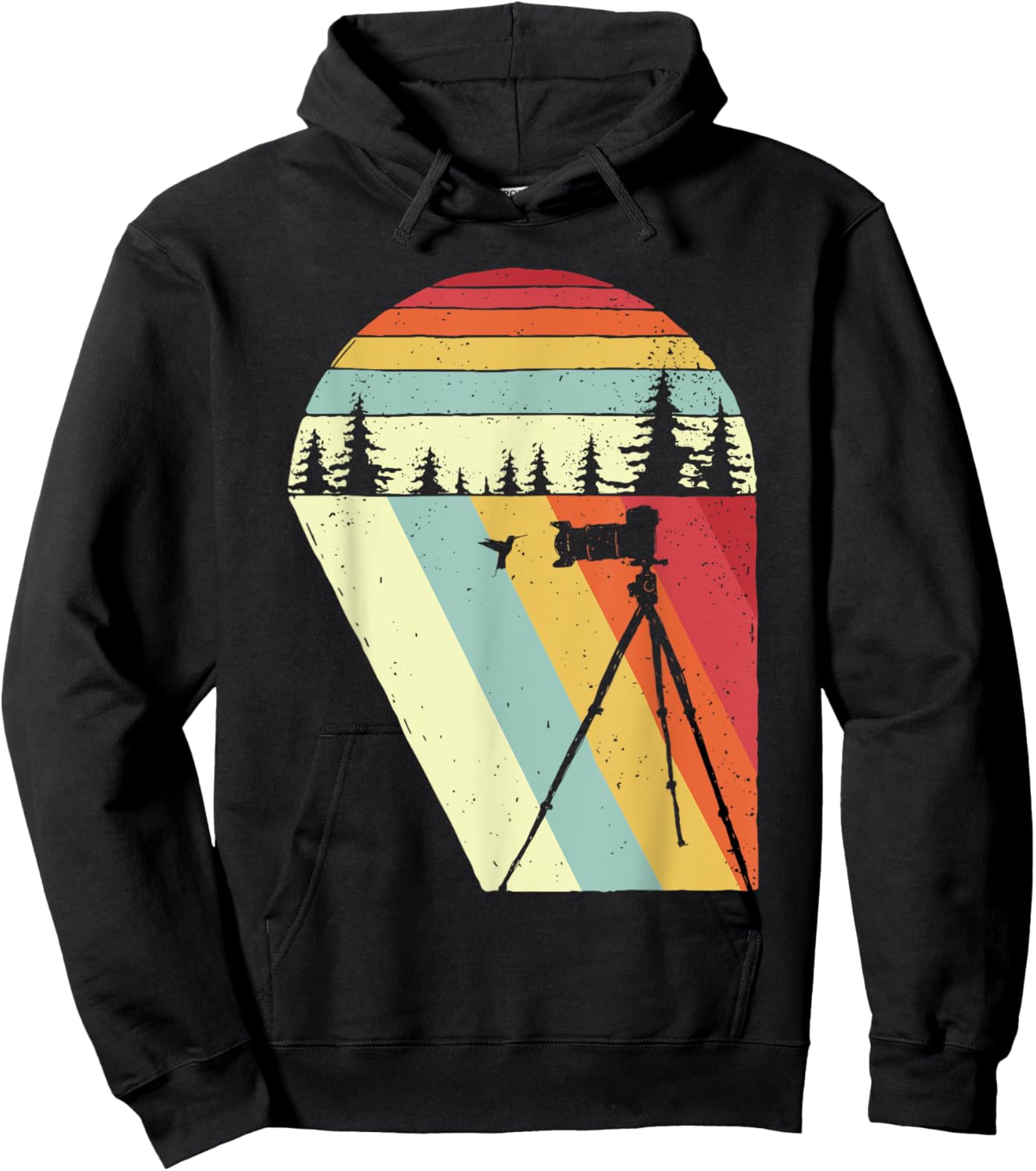 Vintage Retro Bird Photographer Wildlife Camera Hoodie - Hoodie | Black