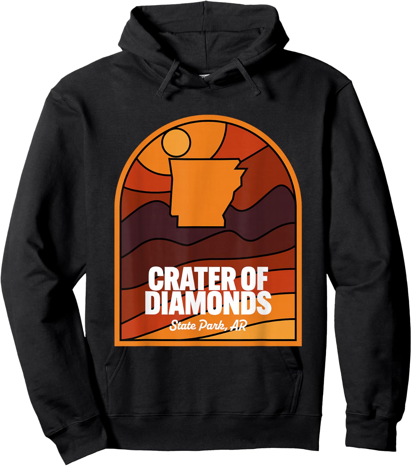 Crater of Diamonds State Park Arkansas Retro Hoodie - Hoodie | Black