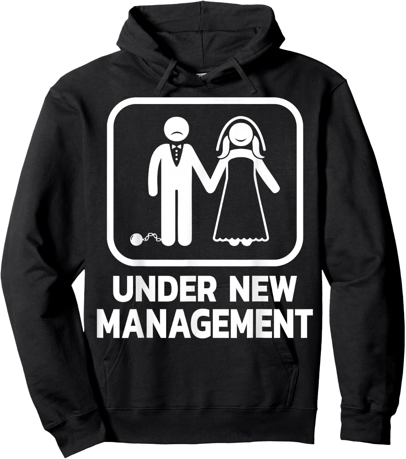 Under New Management Bachelor Party Stag Groom Funny Wedding Hoodie - Hoodie | Black
