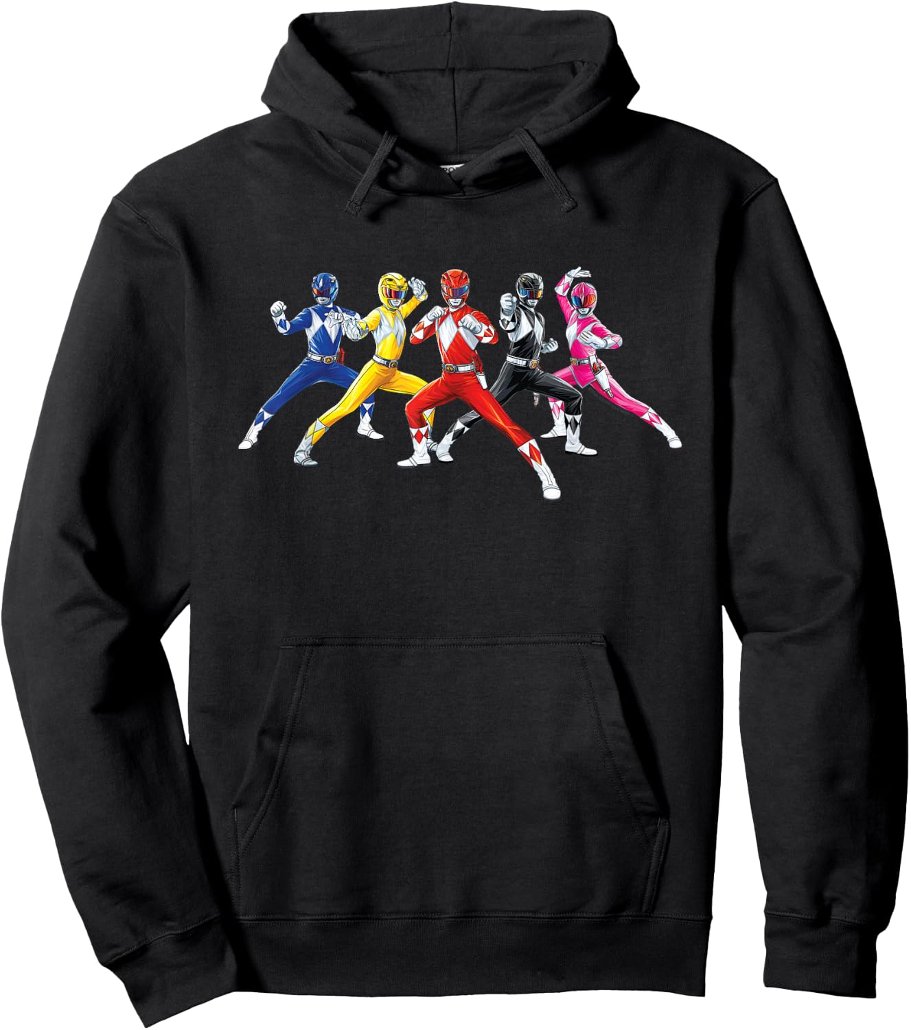 Power Rangers Fighting Pose Hoodie - Hoodie | Black
