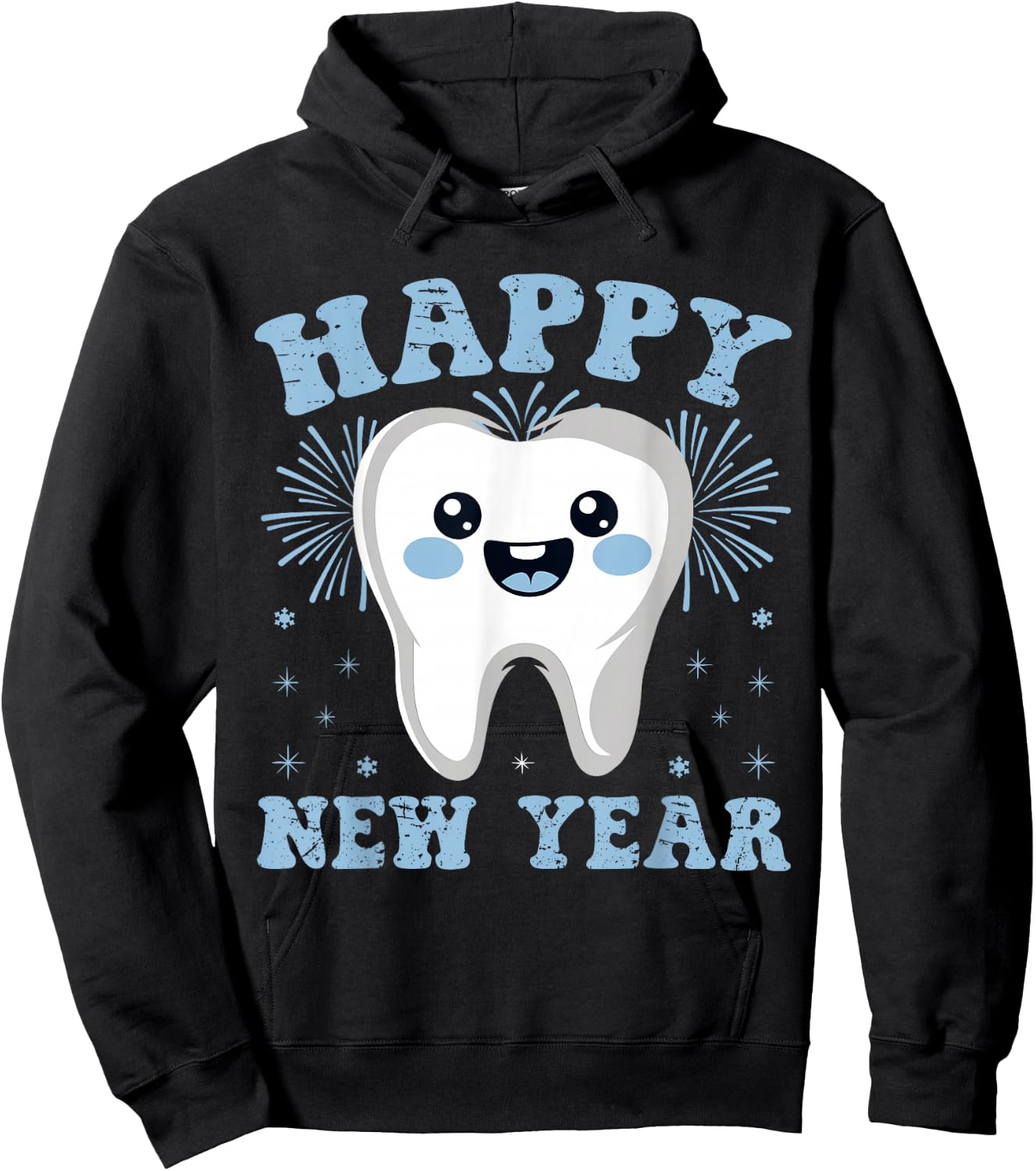 Happy New Year Tooth Dental New Year's Eve Party Dentist Hoodie - Hoodie | Black