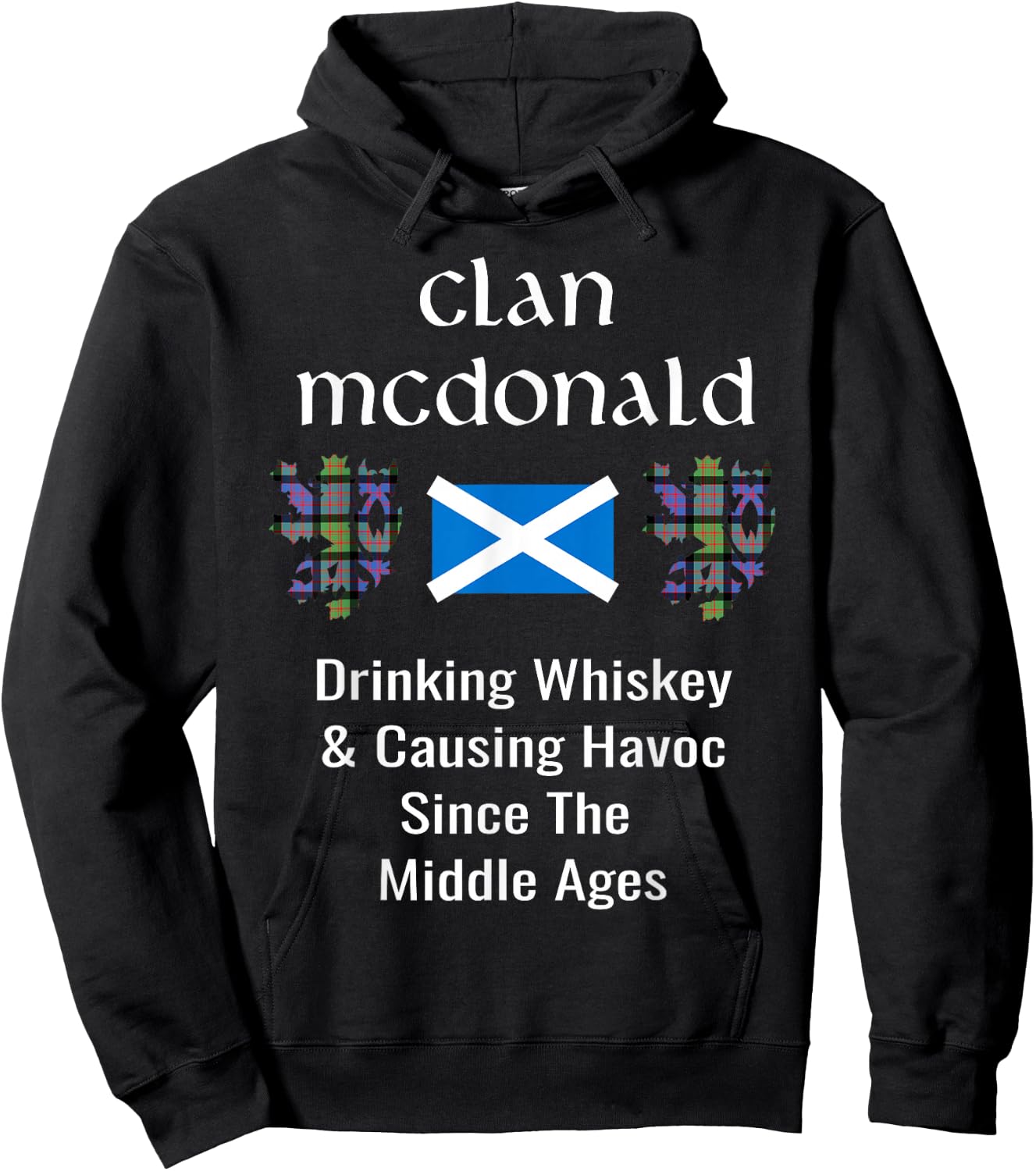 Clan McDonald Tartan Scottish Family Name Scotland Pride Hoodie - Hoodie | Black