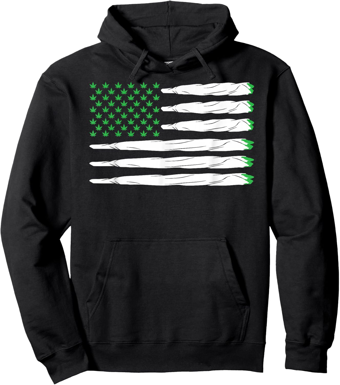 Blunt American Flag Weed Marijuana Cannabis USA Gift Hoodie - Hoodie | Black