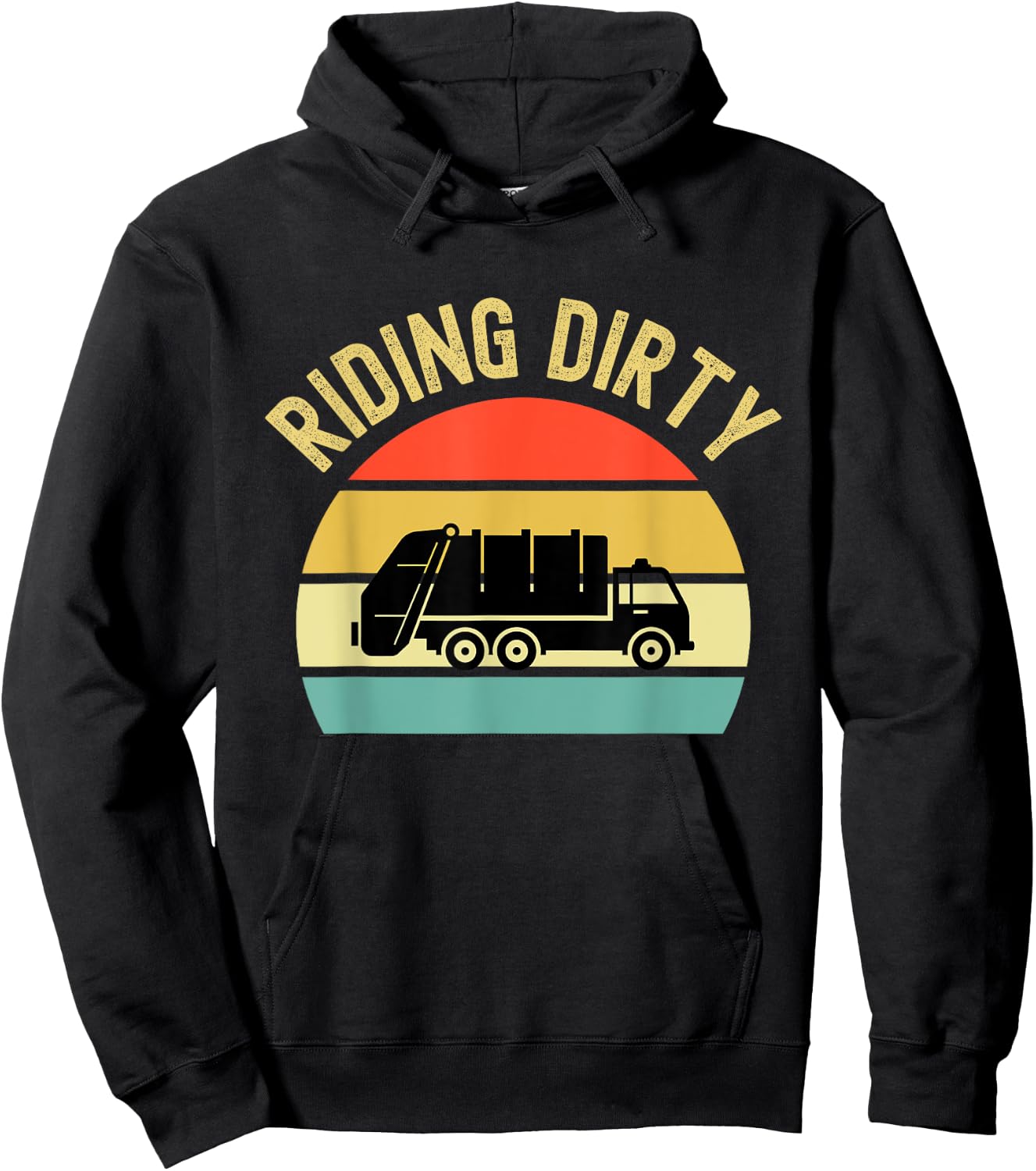 Recycling Garbage Truck Riding Dirty Sunset Toddler 5T 4T 3T Hoodie - Hoodie | Black