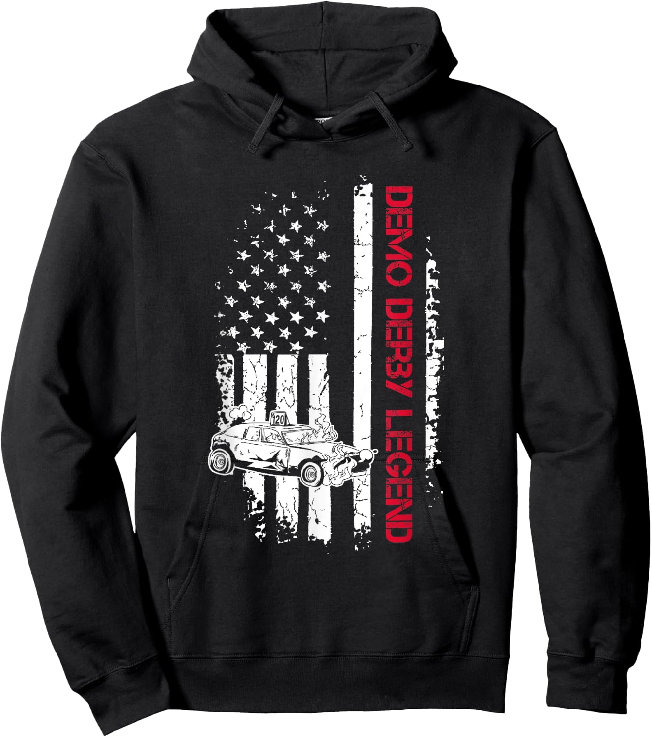 4th of July Quote for a Patriotic Demolition Derby Racer Women Men Hoodie - Hoodie | Black
