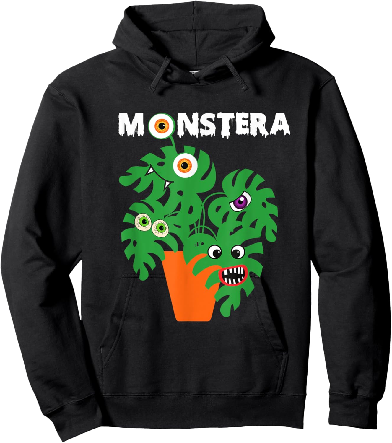 Monstera Halloween Plant Lady or Dad Lazy Costume Hoodie - Hoodie | Black