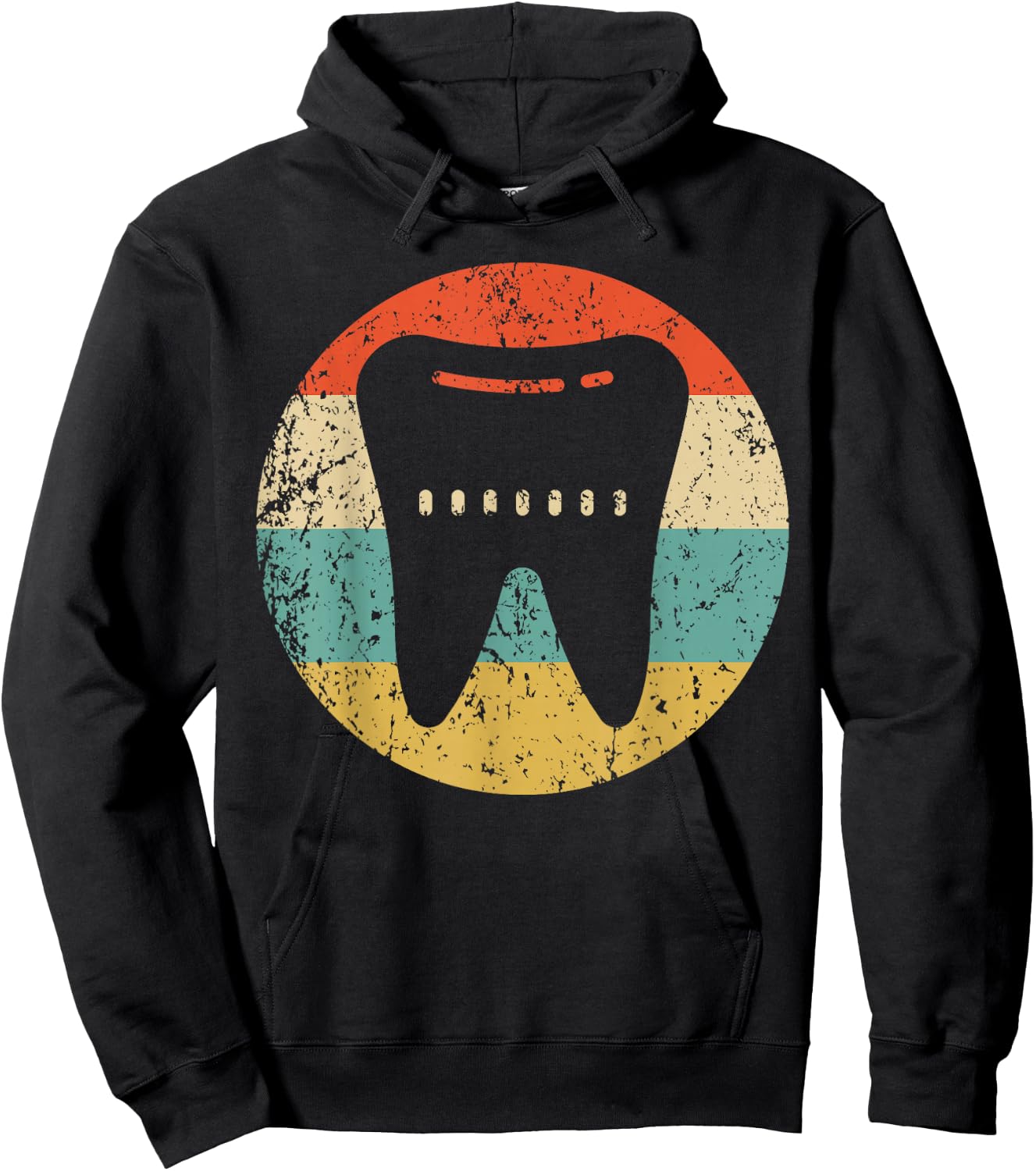 Vintage Retro Style Dentist Orthodontist Retro Tooth Hoodie - Hoodie | Black