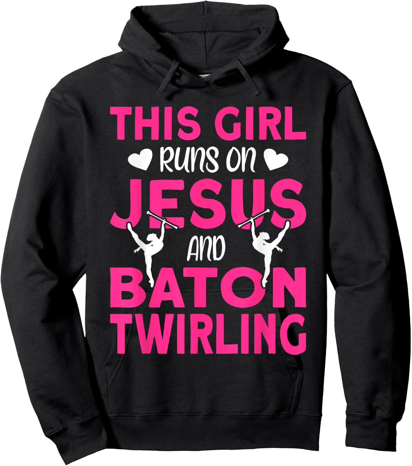 This Girl runs on Jesus and Baton Twirling Hoodie - Hoodie | Black