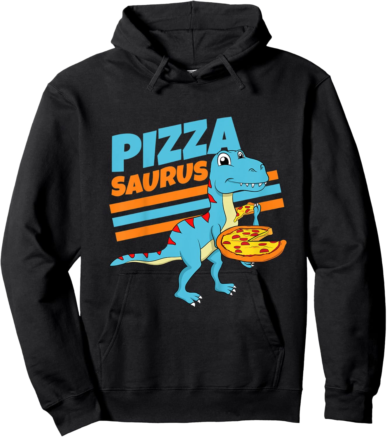 Kids Pizzasaurus Pizza Dino Dinosaur T-Rex Pizza For Toddler Boy Hoodie - Hoodie | Black