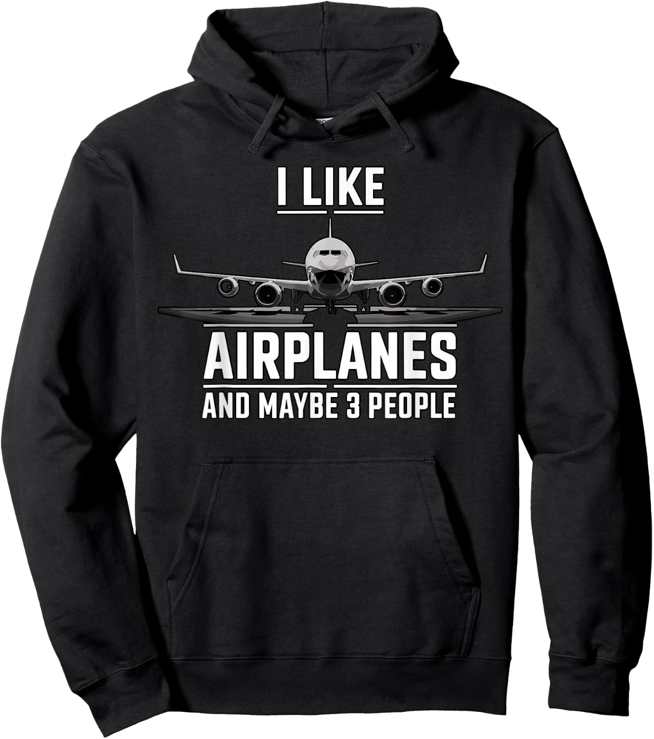 I like Airplanes and maybe 3 People Pilot Airplane Spotter Hoodie - Hoodie | Black