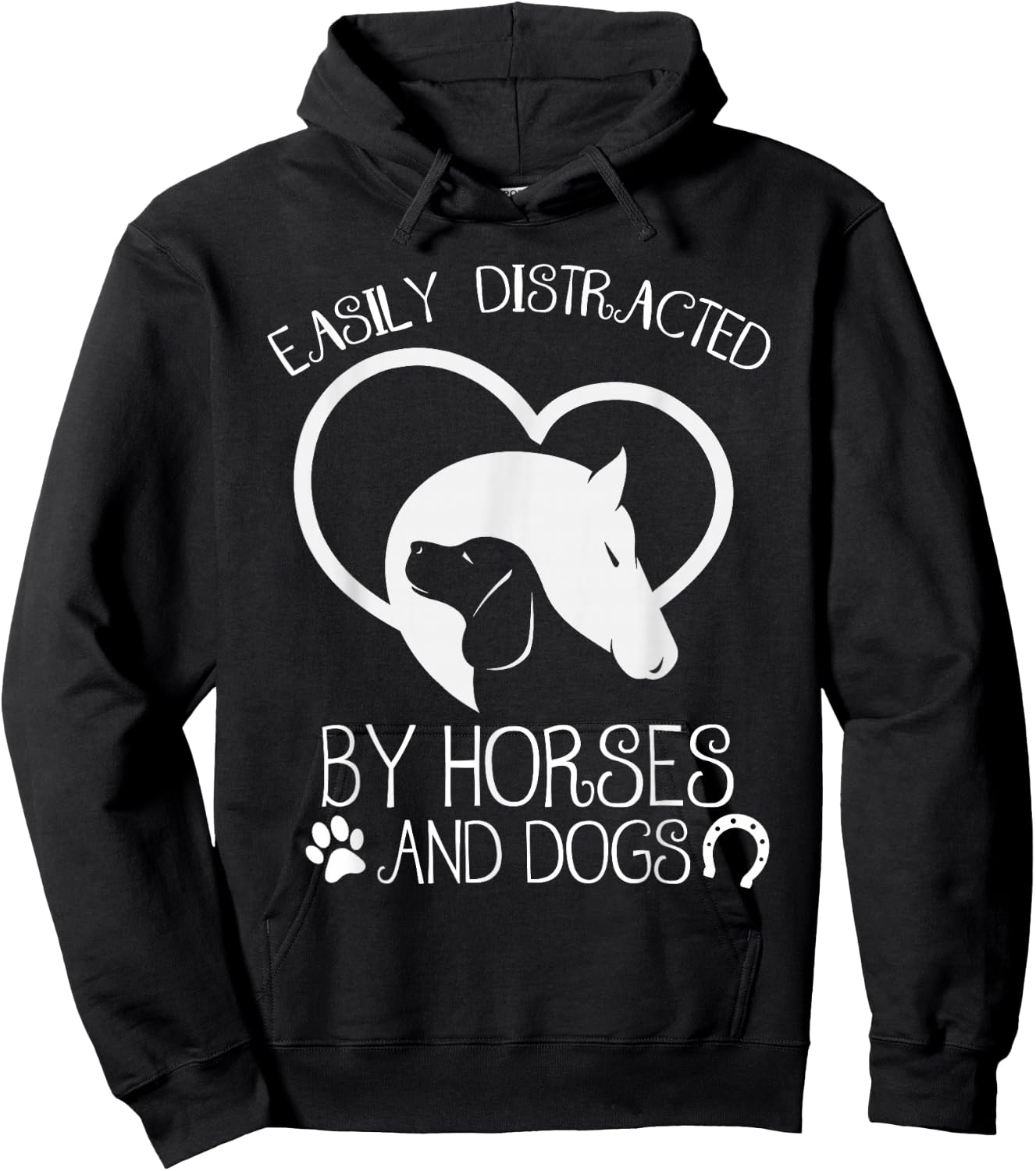 Easily distracted by horses and dogs Hoodie - Hoodie | Black