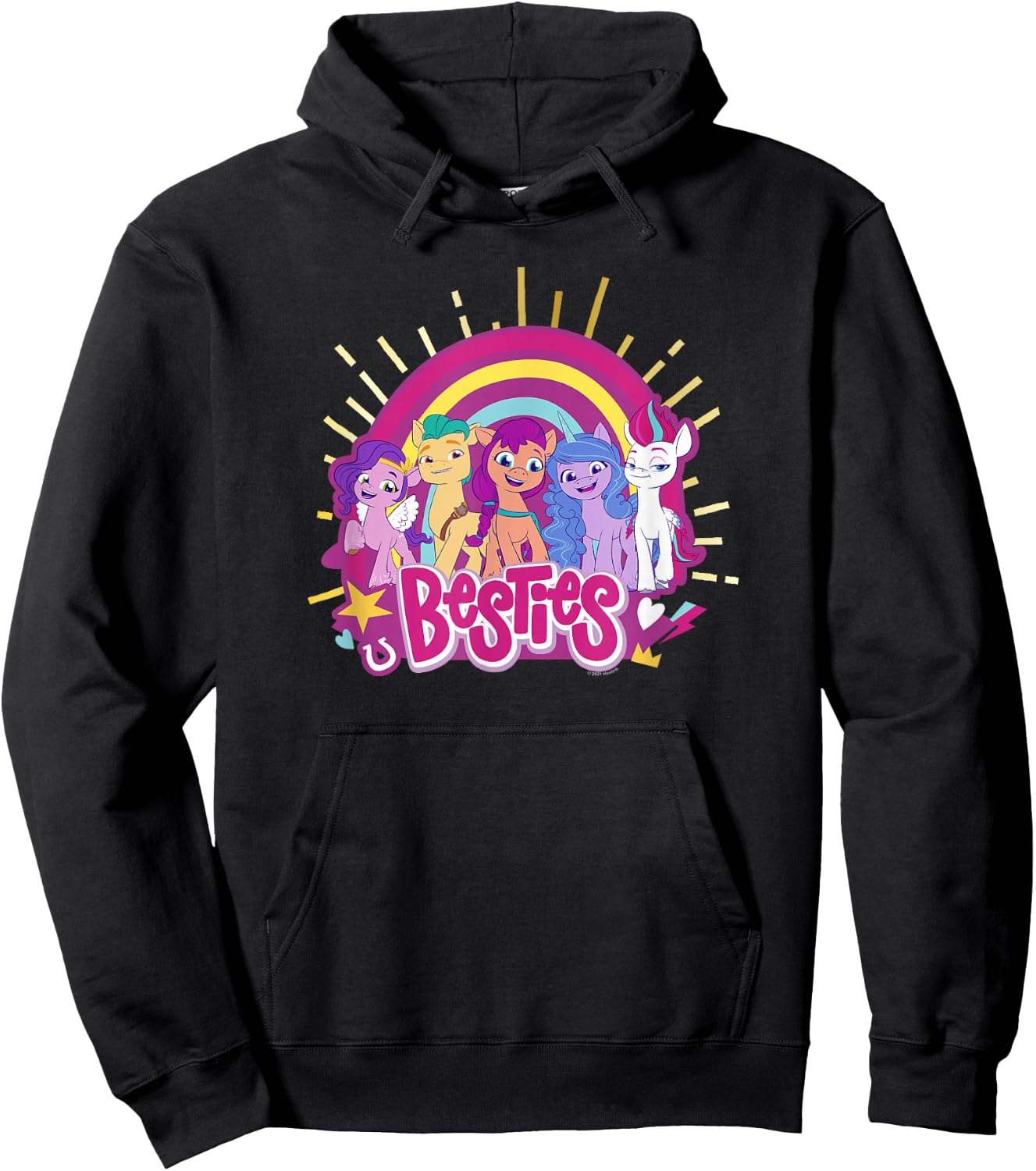 My Little Pony: A New Generation Besties Group Rainbow Hoodie - Hoodie | Black