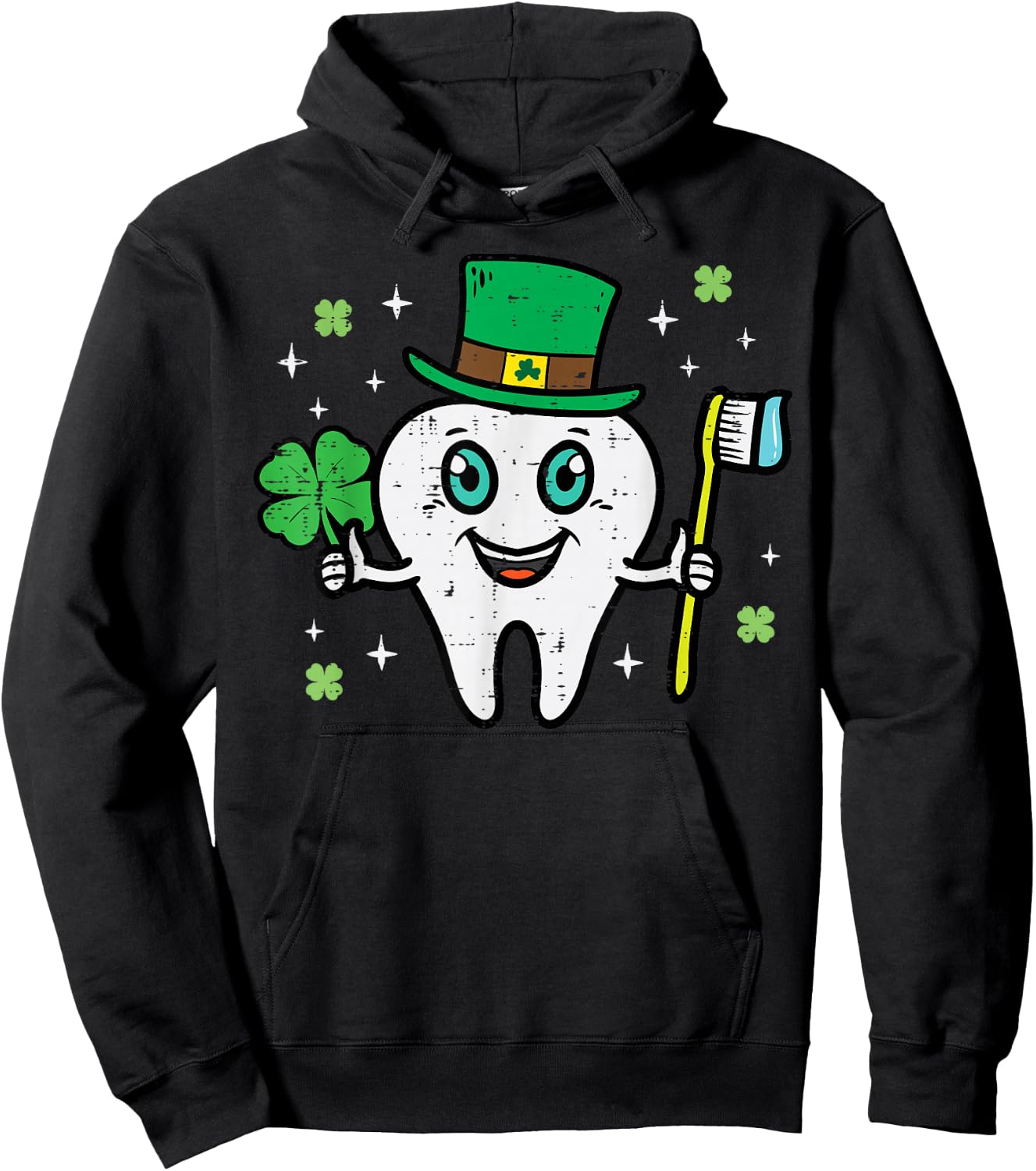 St Patricks Day Dental Tooth Saint Paddys Dentist Men Women Hoodie - Hoodie | Black