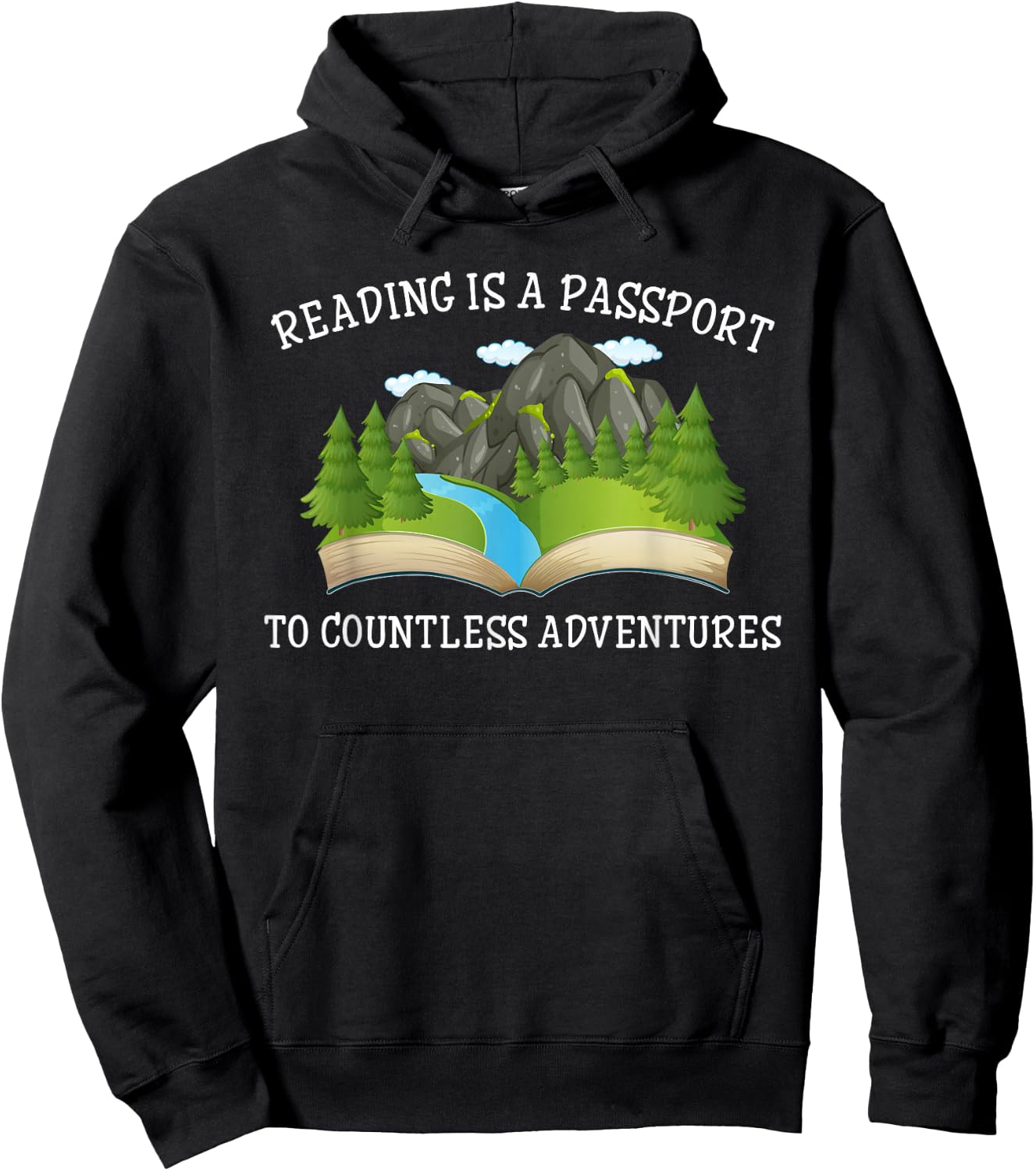 Reading is a pass for countless adventures, book lovers Hoodie - Hoodie | Black