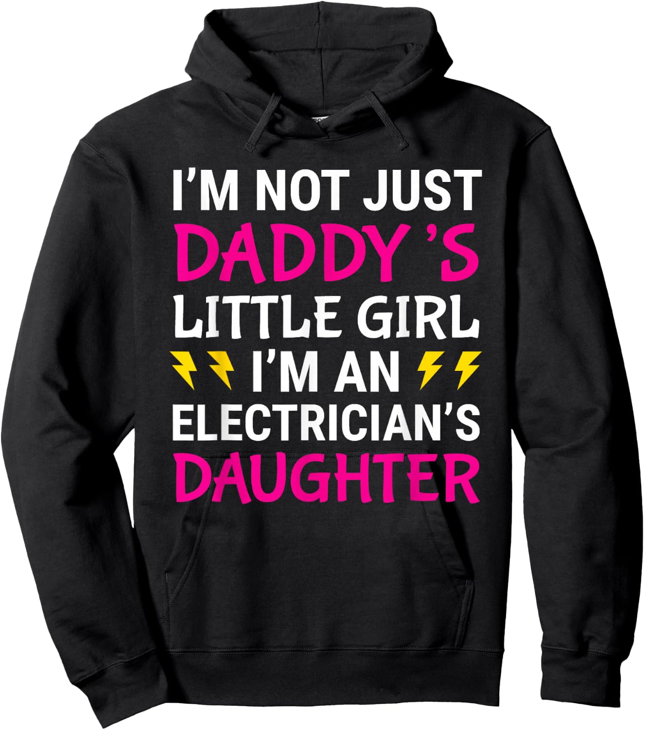 Cute Electrician's Daughter Daddy's Little Girl Gift Hoodie - Hoodie | Black