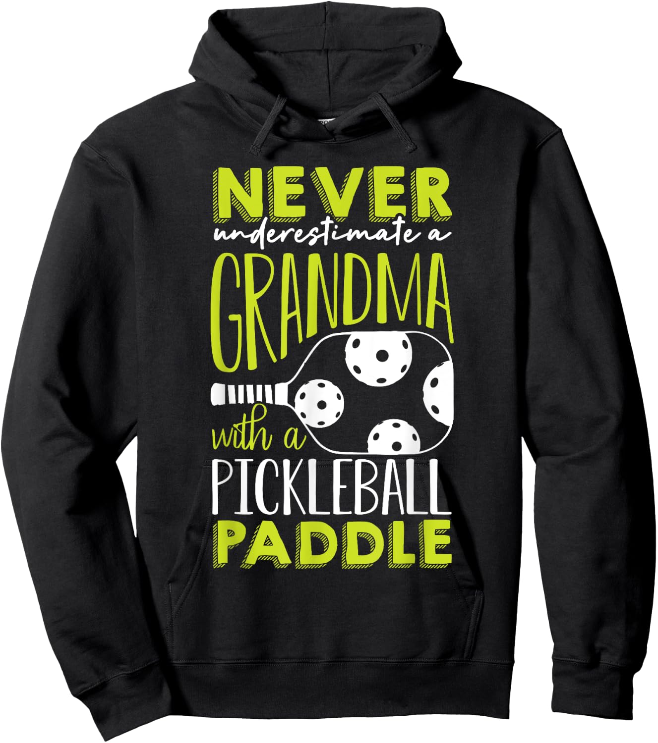 Funny Pickleball Grandma Shirt Grandmother Pickleball Hoodie - Hoodie | Black