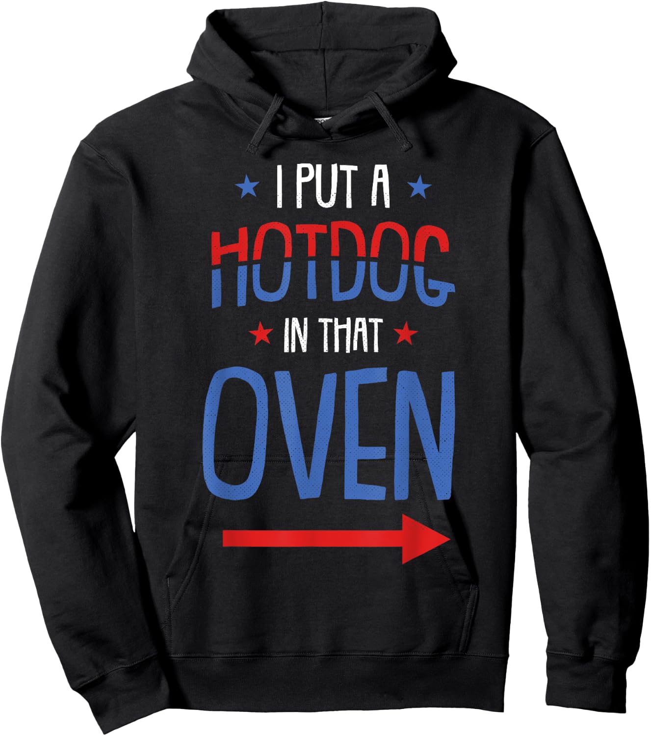 Put Hotdog In That Oven 4th Of July Pregnancy Announcement Hoodie - Hoodie | Black