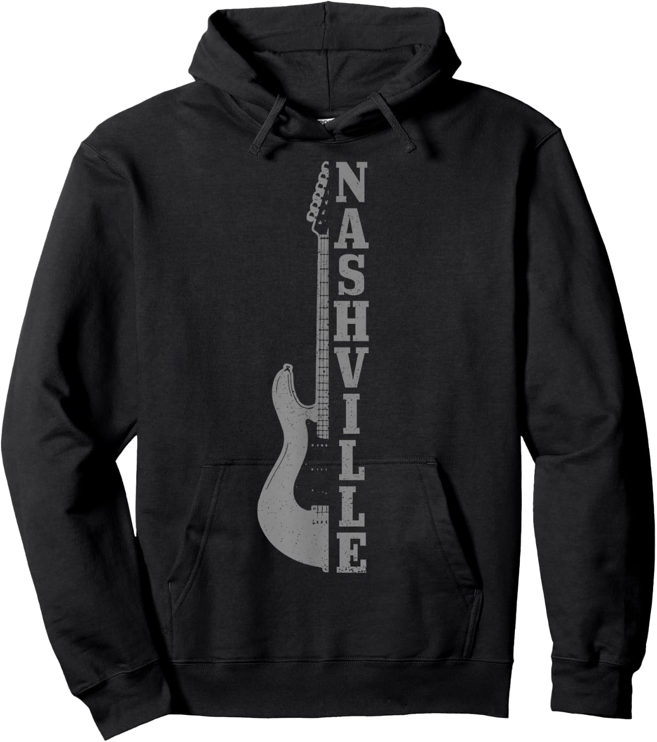 Nashville Tennessee Vintage Country Music City Guitar Hoodie - Hoodie | Black