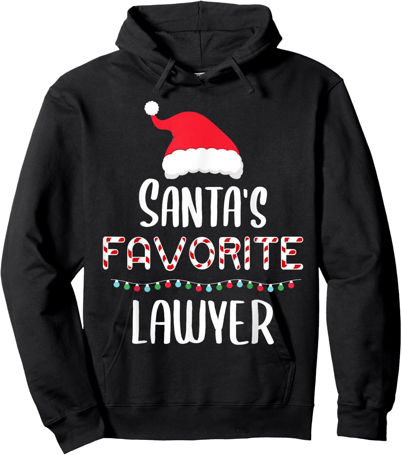 Santas Favorite Lawyer Pajamas - Xmas Lawyer Costume Hoodie - Hoodie | Black