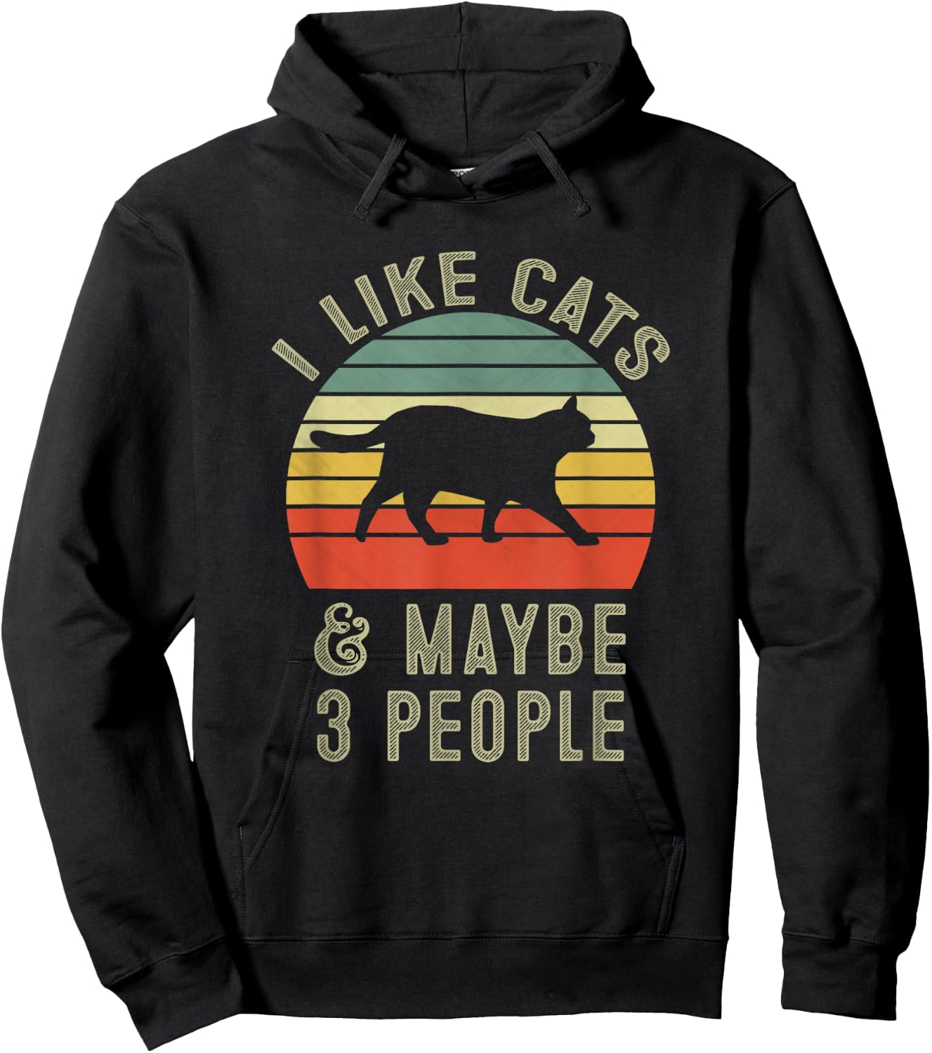 I Like Cats And Maybe 3 People Cat Lover Gifts Hoodie - Hoodie | Black