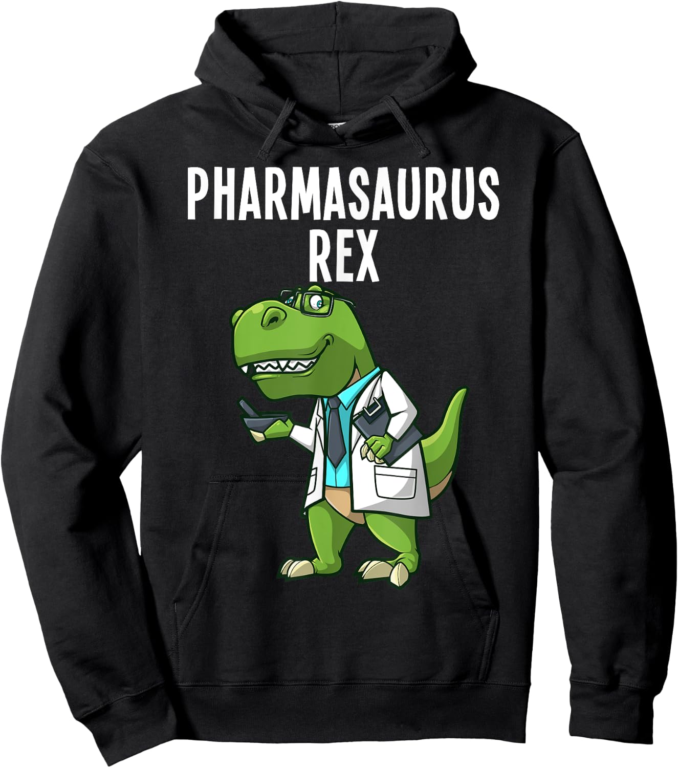 Funny Pharmacy Dinosaur Design Women Pharmacists Hoodie - Hoodie | Black