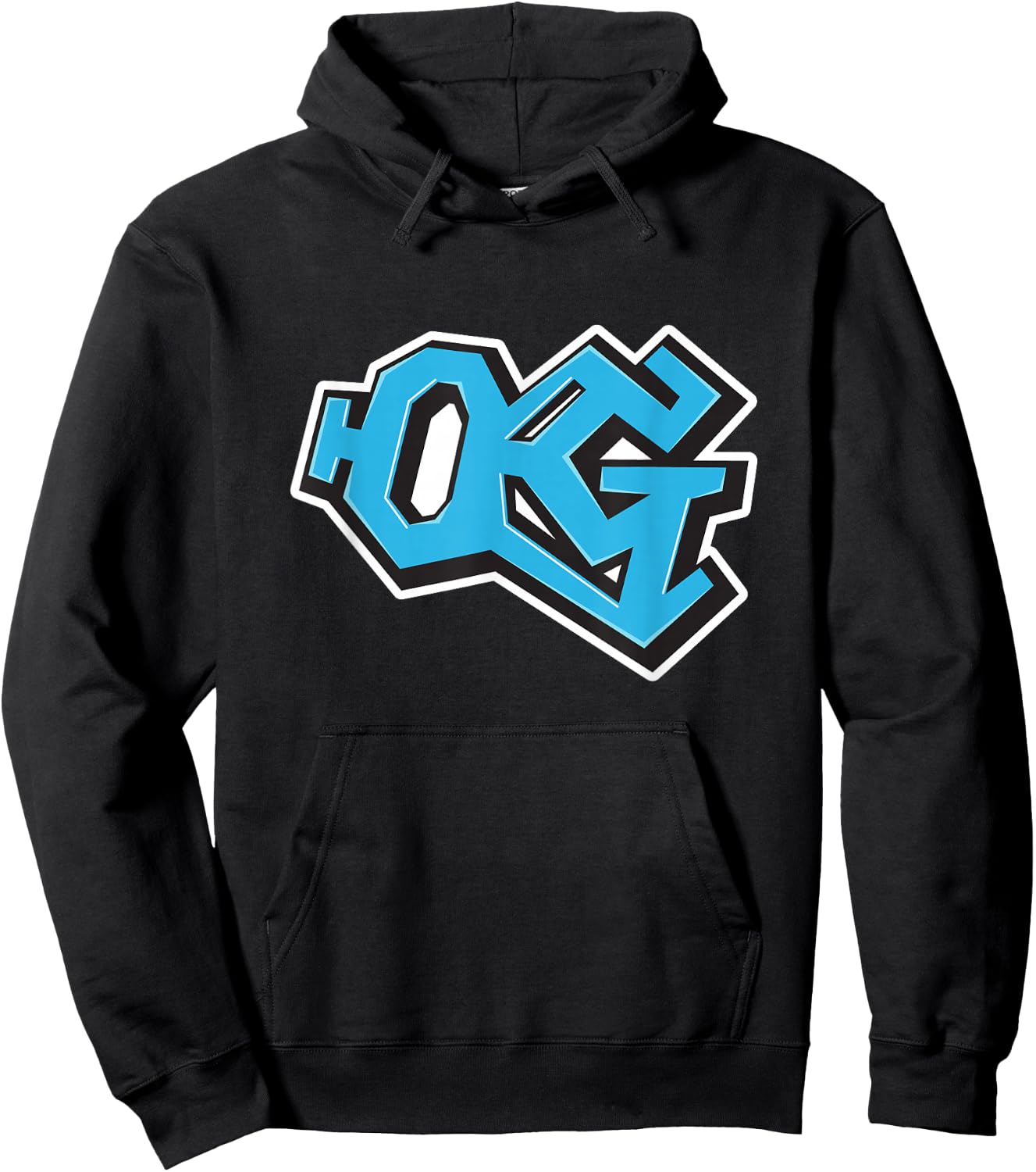 Graffiti Style Electric Blue 'OG' Gangsta Hoodie - Hoodie | Black