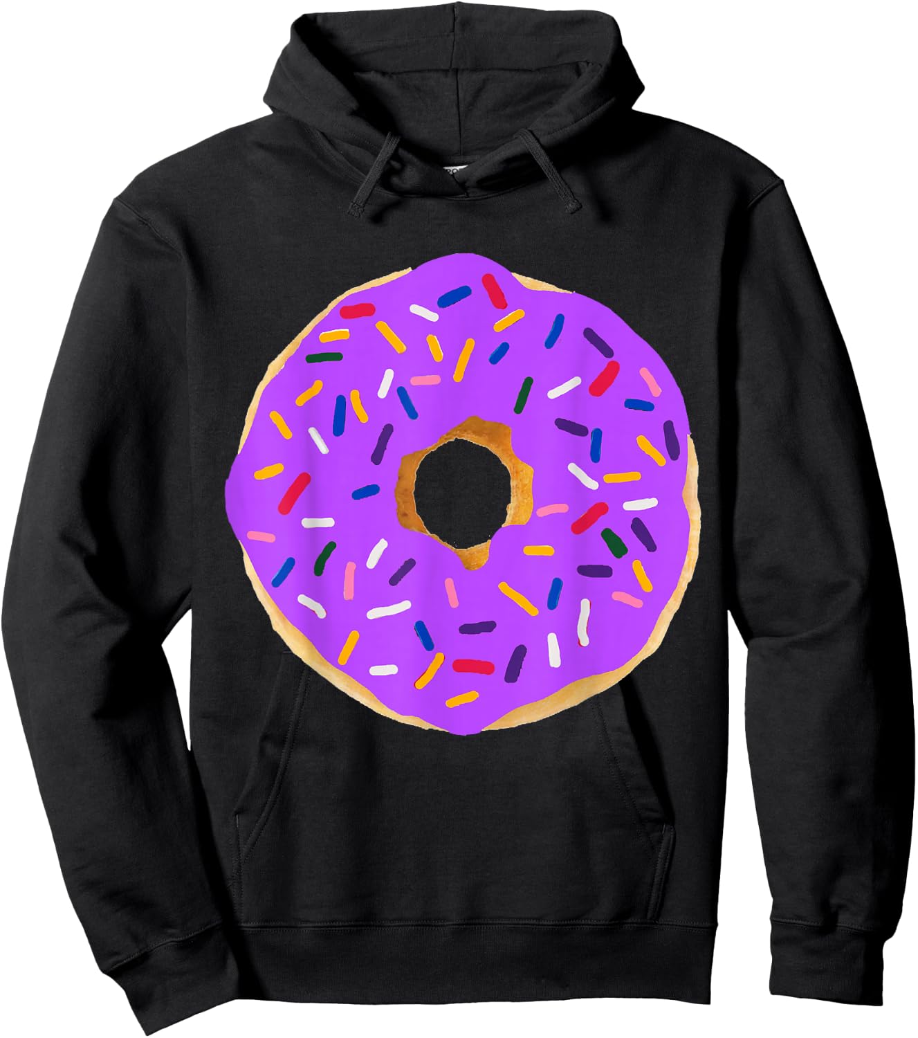 Purple Donut Costume Funny Food Couples Halloween Party BFFs Hoodie - Hoodie | Black