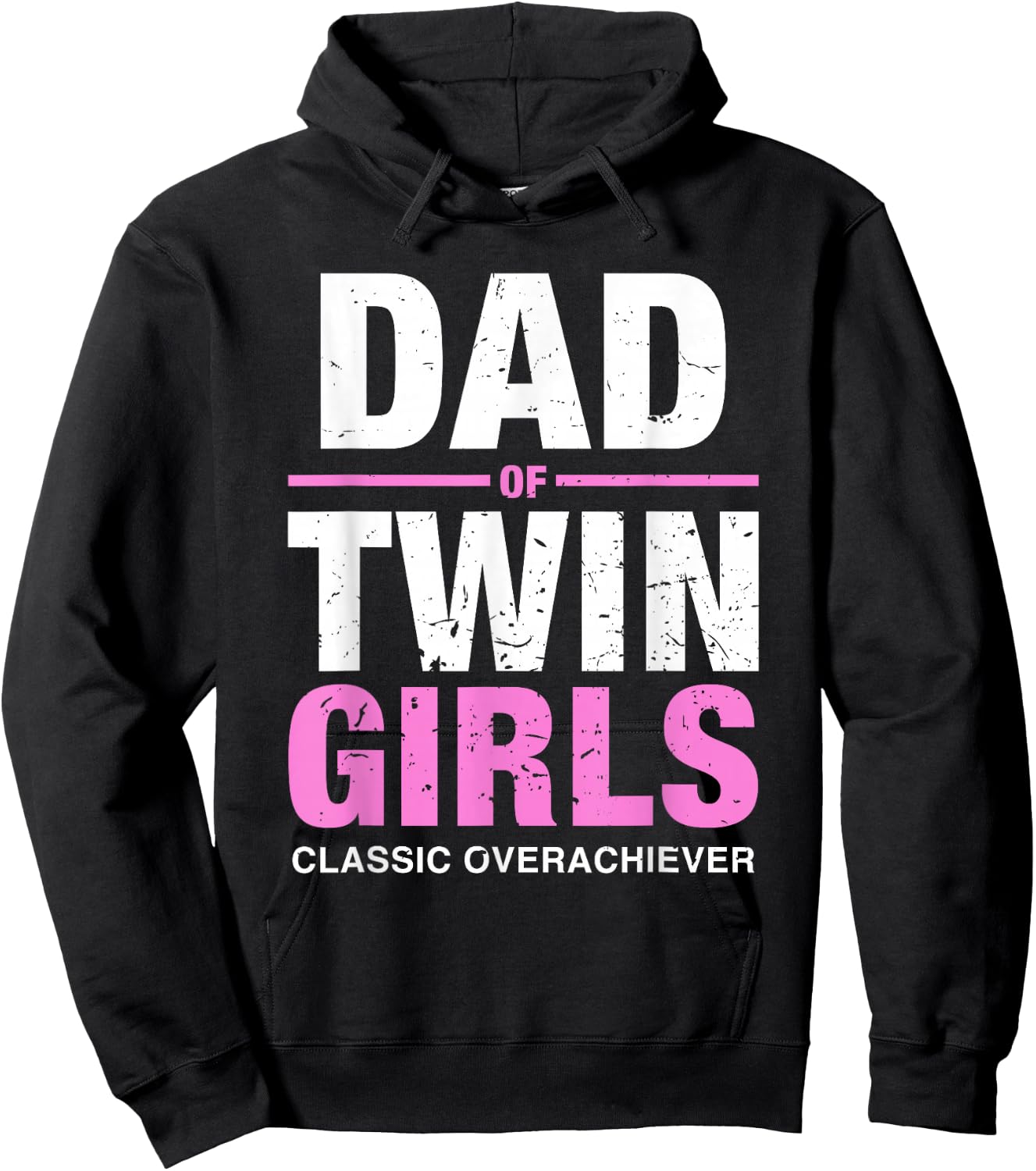 Dad of Twins Girls Gender Reveal Baby Announcement Hoodie - Hoodie | Black